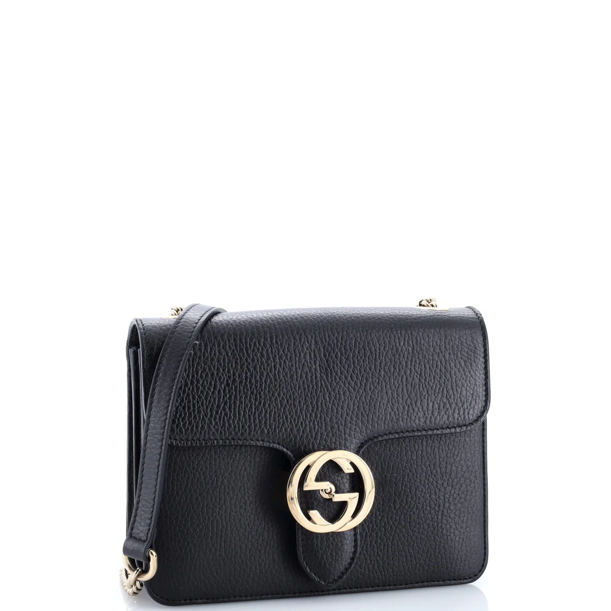 Interlocking Shoulder Bag Leather Small - Deep Luxury