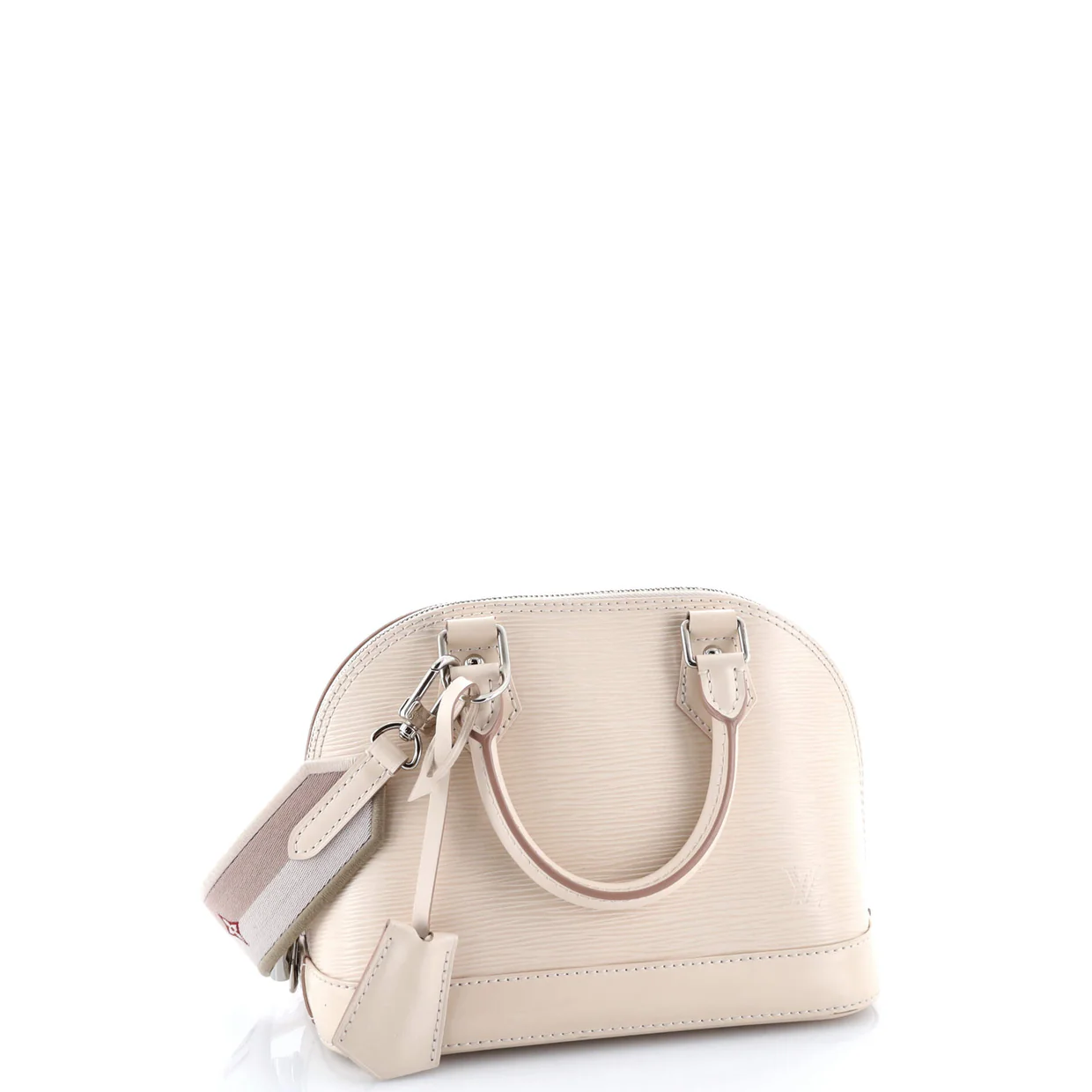 Alma Handbag Epi Leather with Logo Jacquard Strap BB - Deep Luxury