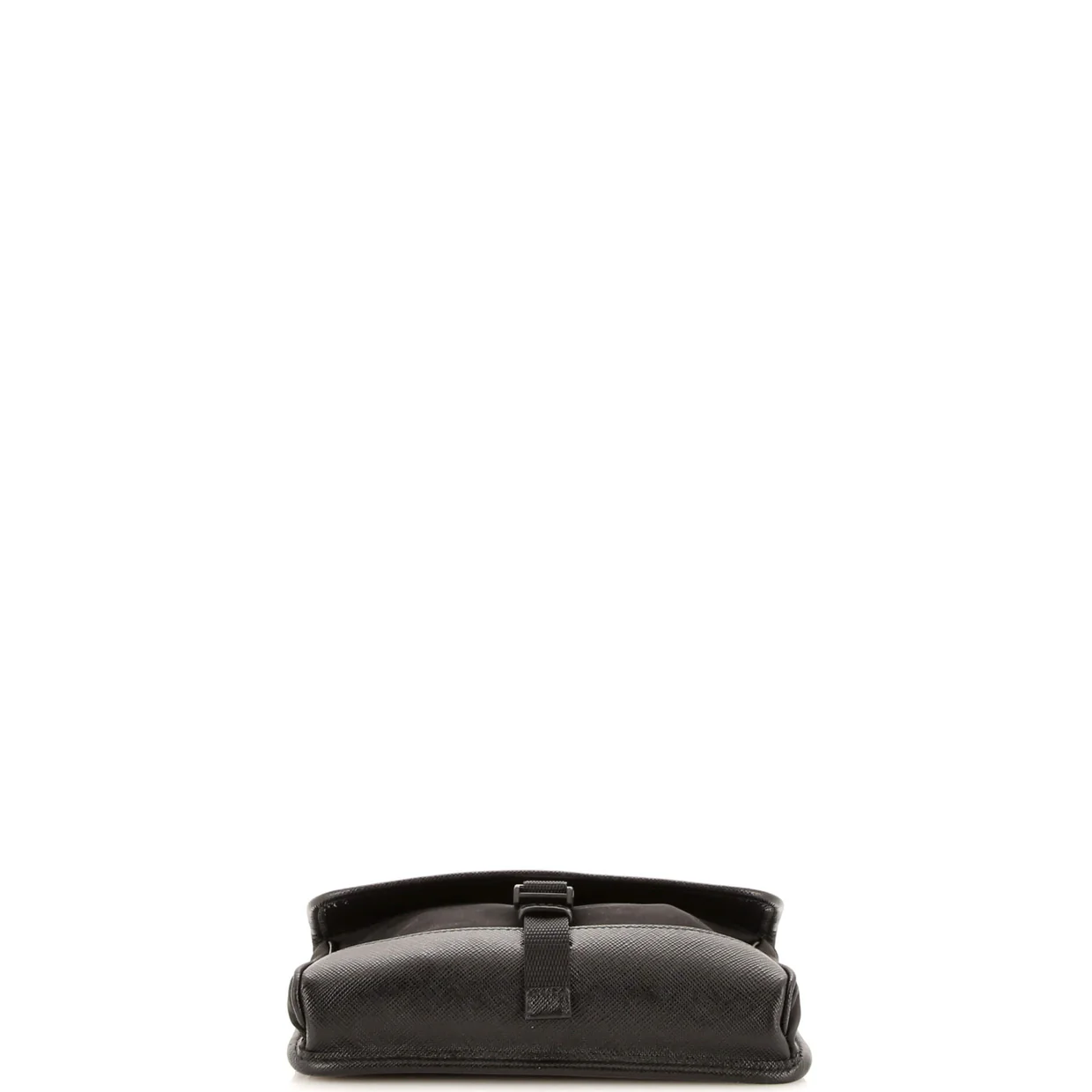 Buckle Flap Crossbody Bag Re-Nylon and Leather Small - Deep Luxury