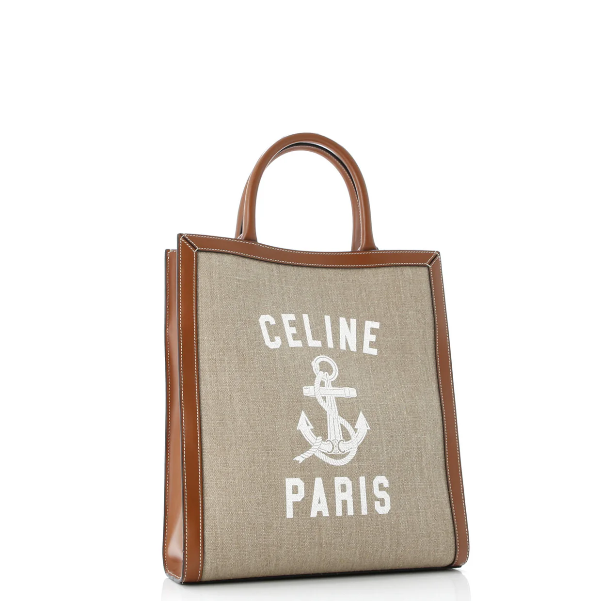 Vertical Cabas Tote Printed Canvas and Leather Small - Deep Luxury
