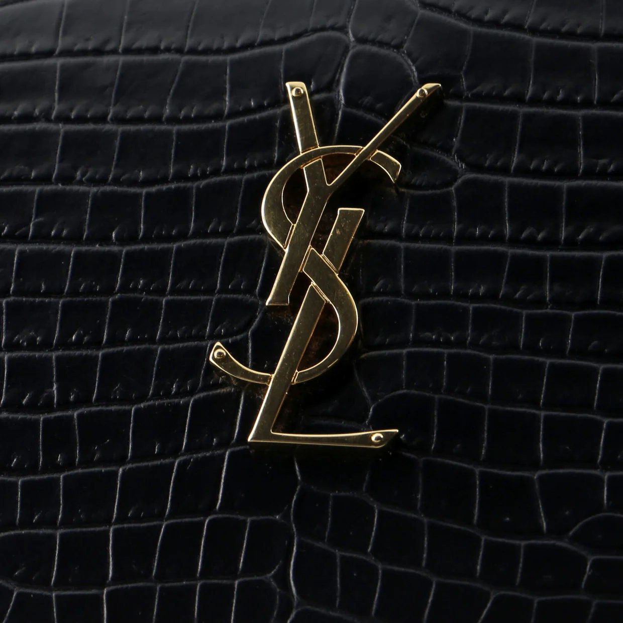 Classic Monogram Wallet on Chain Crocodile Embossed Leather - Deep Luxury