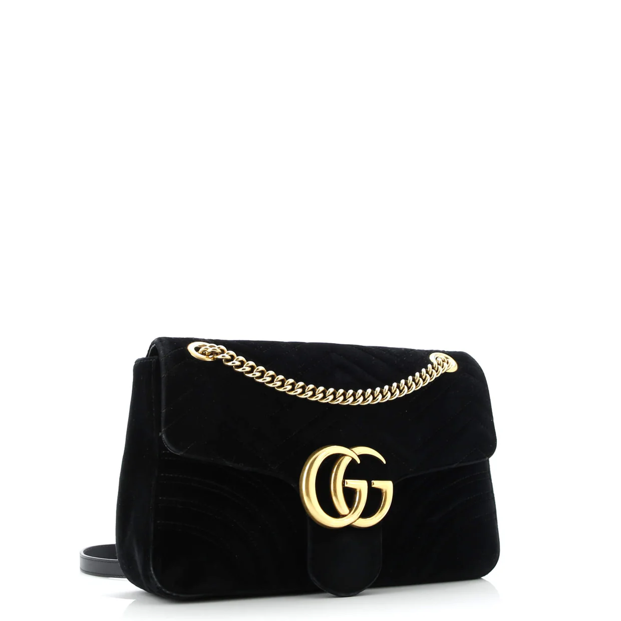 GG Marmont Flap Bag Matelasse Velvet Medium - Deep Luxury