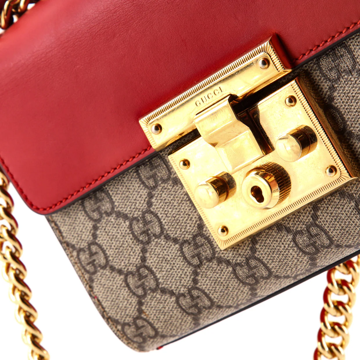 Padlock Shoulder Bag GG Coated Canvas and Leather Small - Deep Luxury