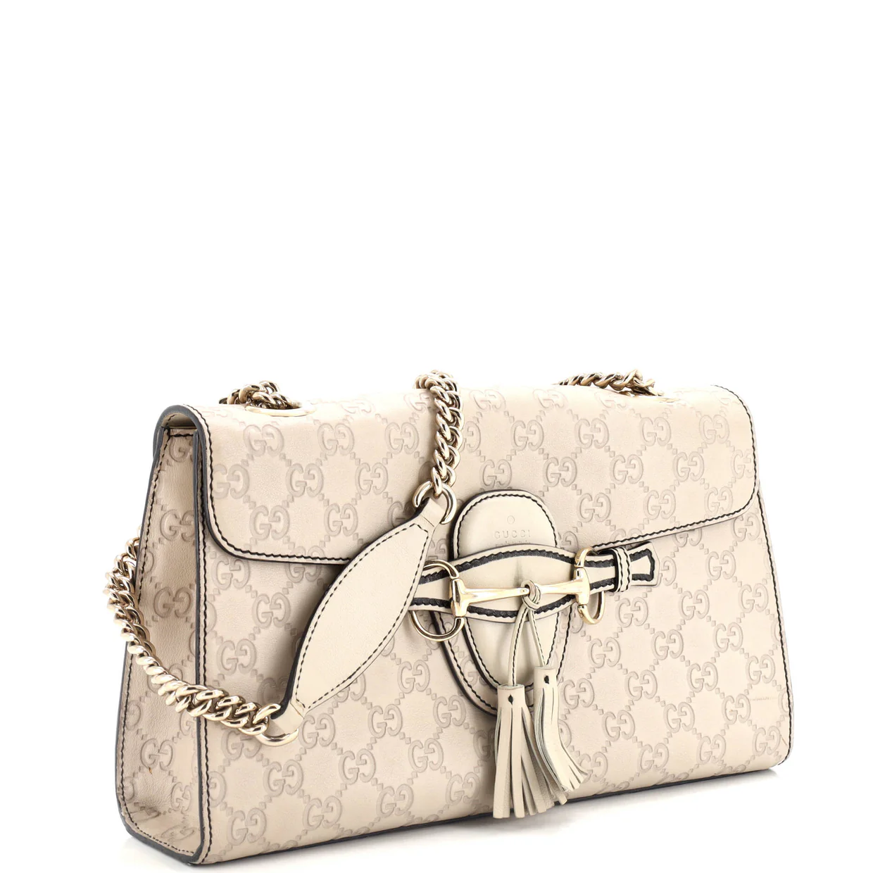 Emily Chain Flap Bag Guccissima Leather Medium - Deep Luxury