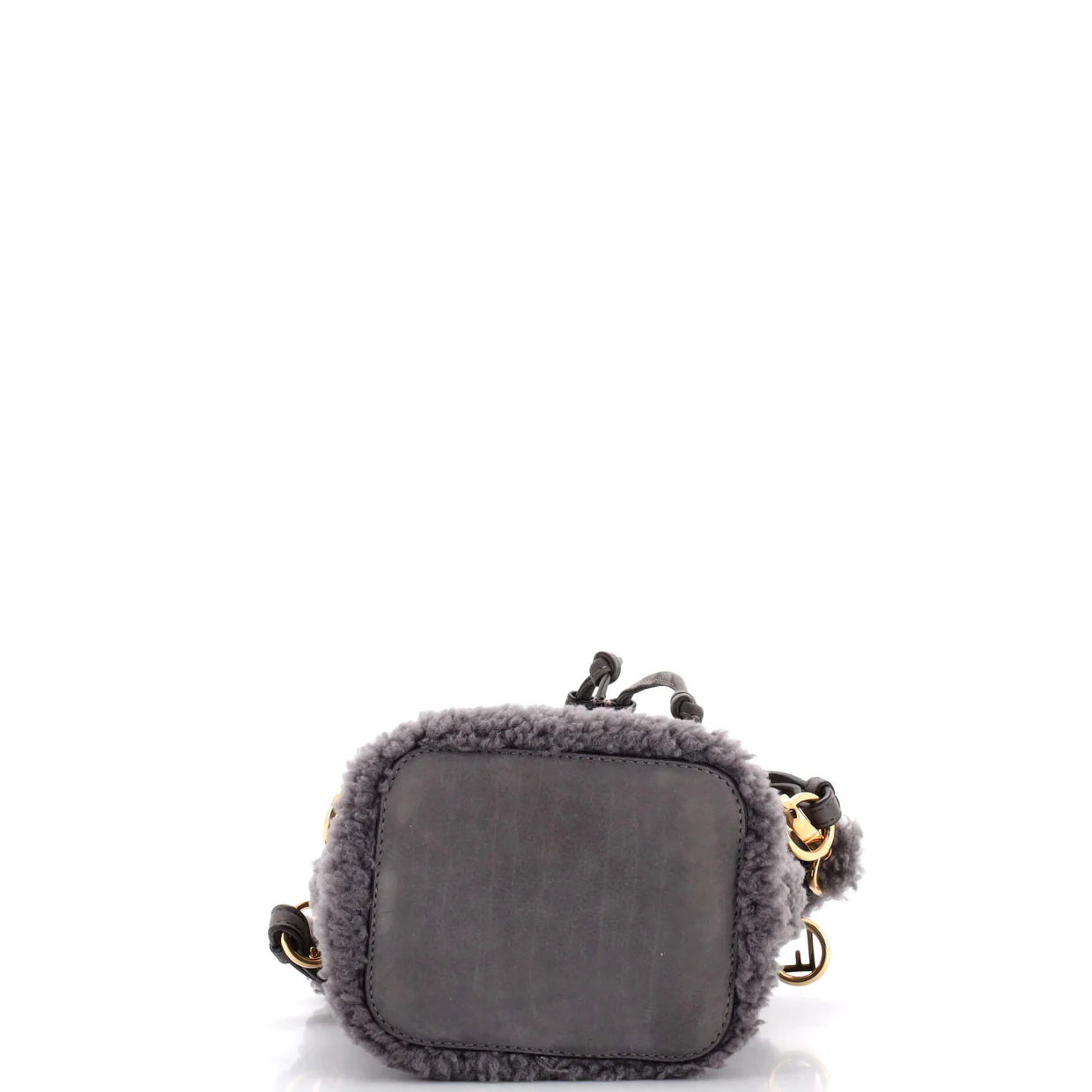 Logo Mon Tresor Bucket Bag Shearling with Nubuck Mini - Deep Luxury