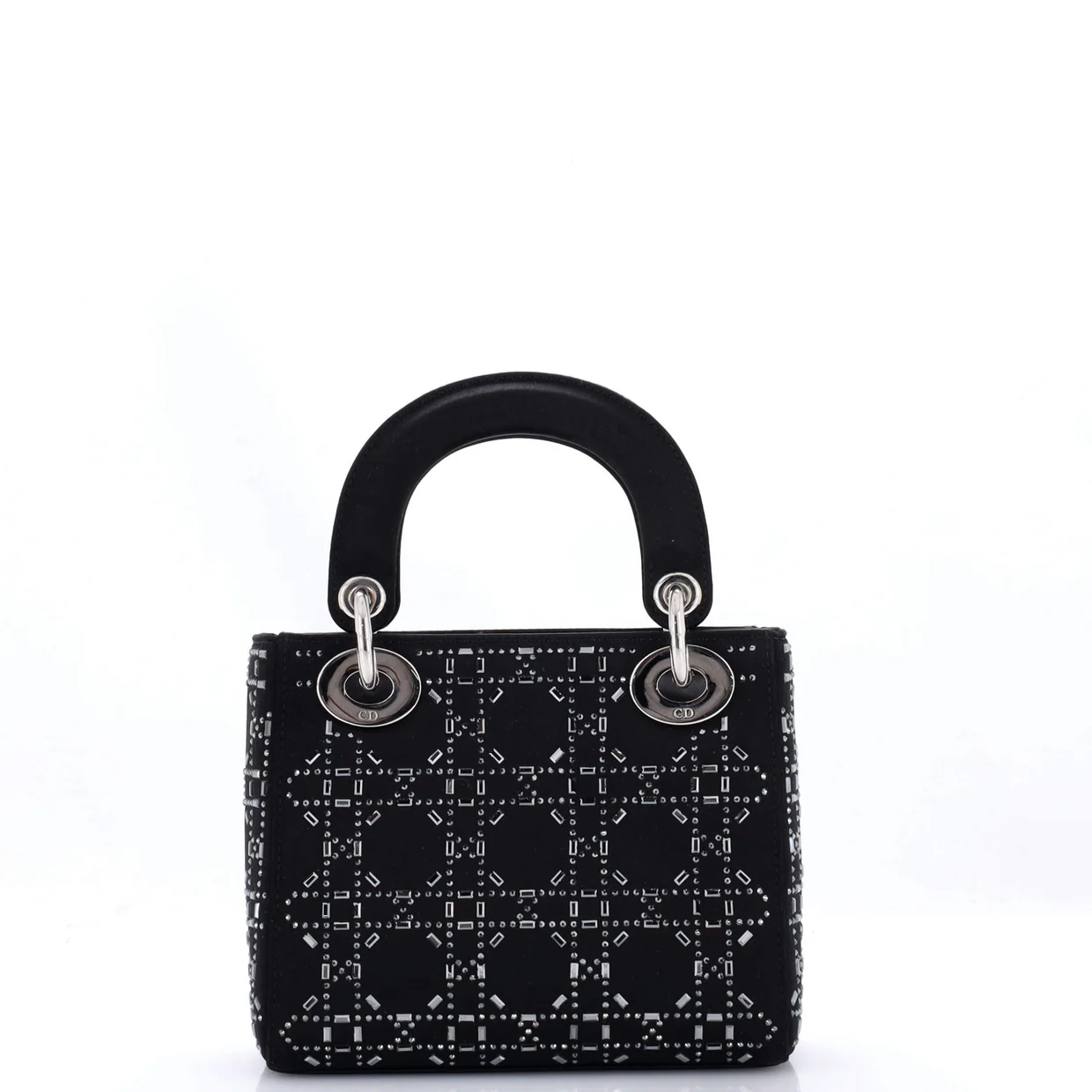 Lady Dior Bag Crystal Embellished Cannage Quilt Satin Mini - Deep Luxury