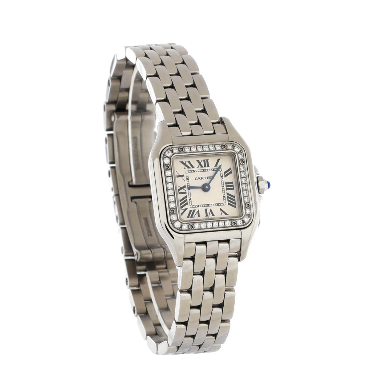 Panthere de Cartier Quartz Watch Stainless Steel with Diamond Bezel 22 - Deep Luxury