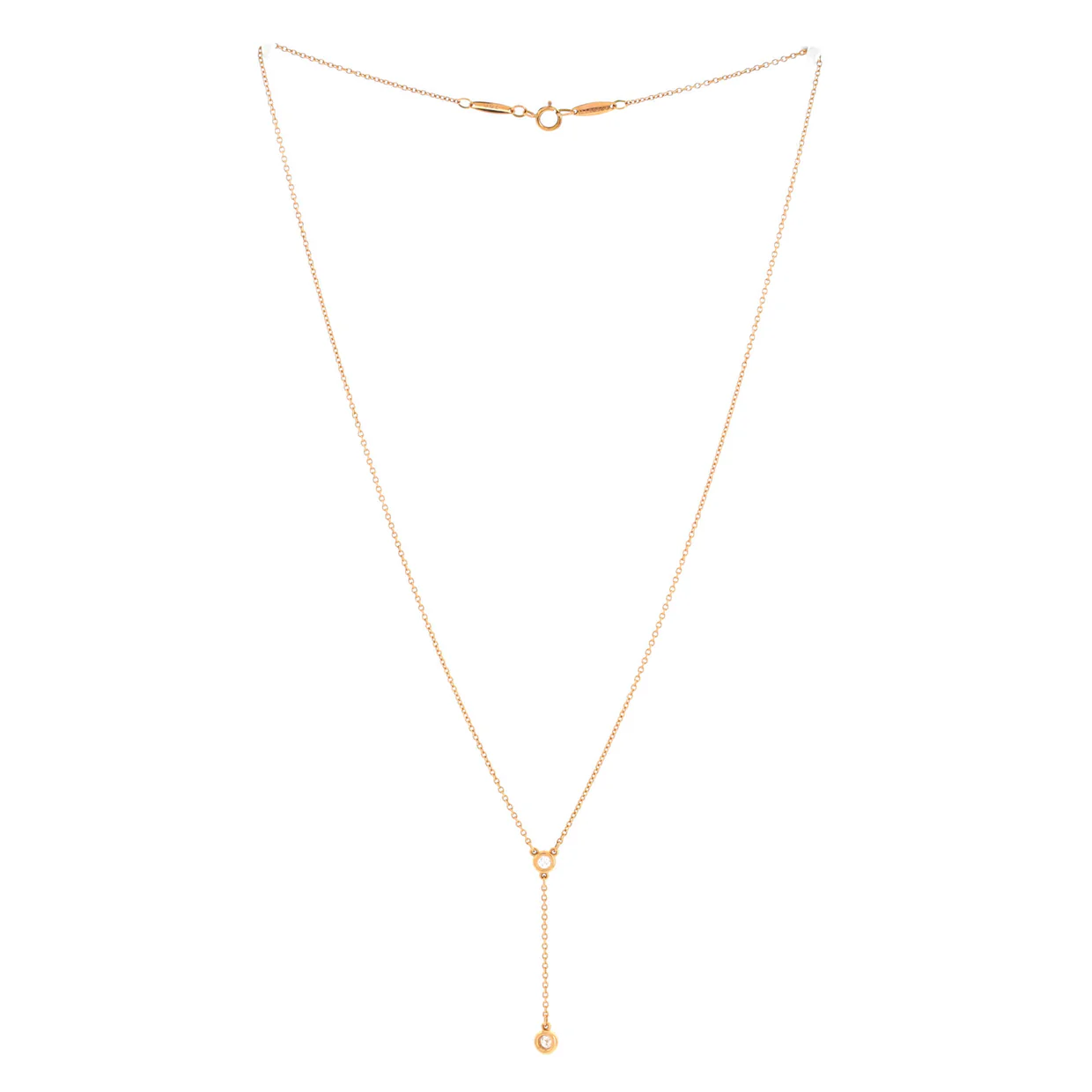 Elsa Peretti Diamonds By The Yard Lariat Necklace 18K Rose Gold and Diamonds - Deep Luxury