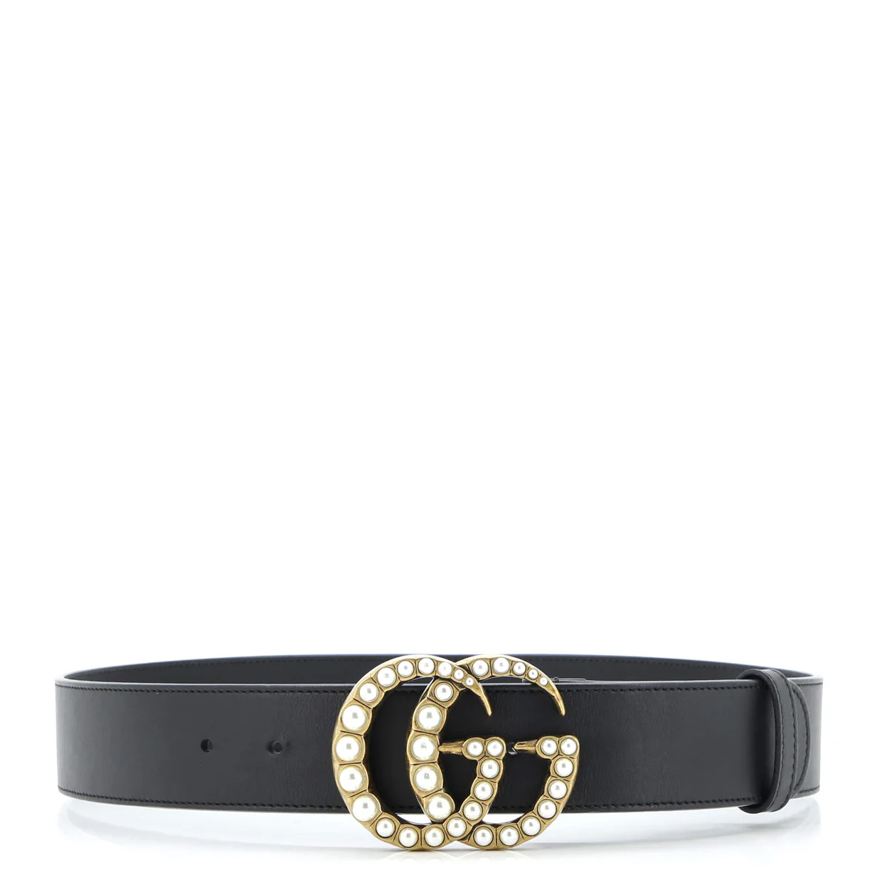 Pearly GG Marmont Belt Leather Wide - Deep Luxury