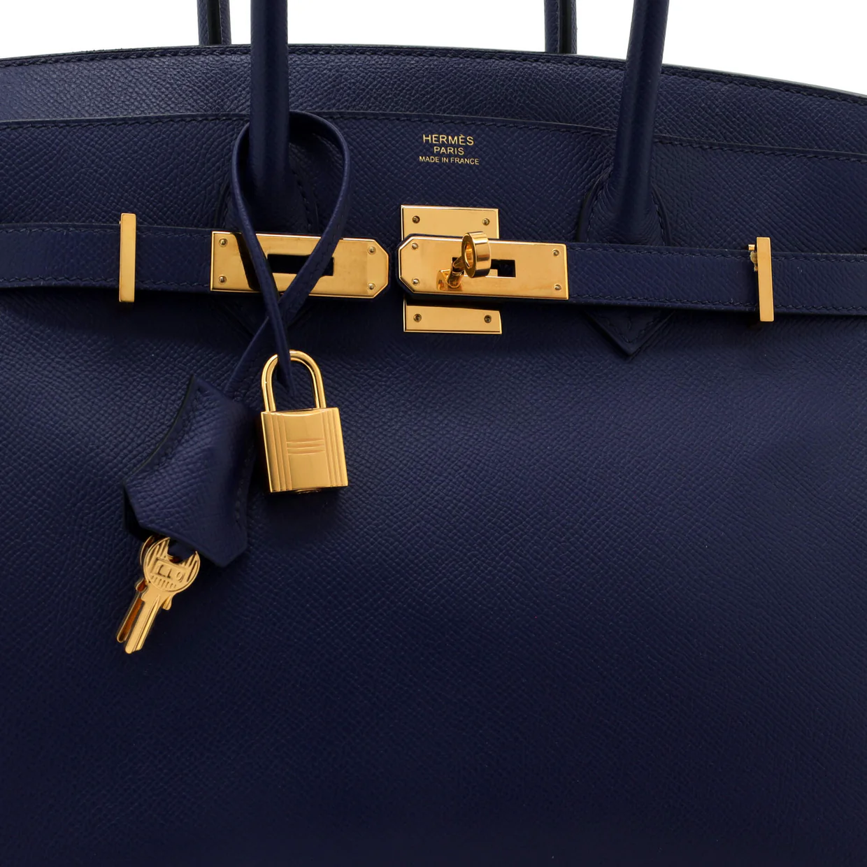 Birkin Handbag Bleu Encre Epsom with Gold Hardware 30 - Deep Luxury