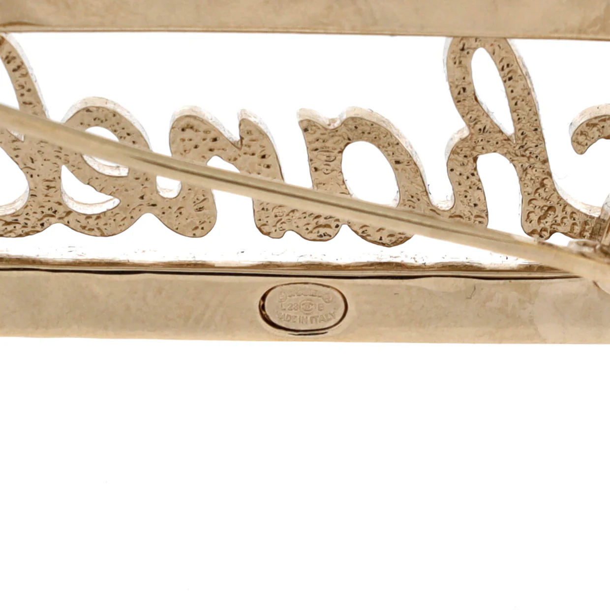 Swirling Logo Brooch Metal with Crystal and Faux Pearls - Deep Luxury