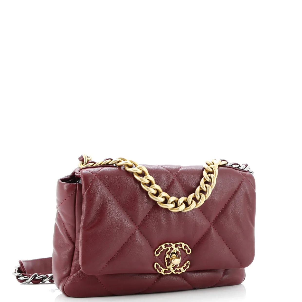 19 Flap Bag Quilted Leather Medium - Deep Luxury