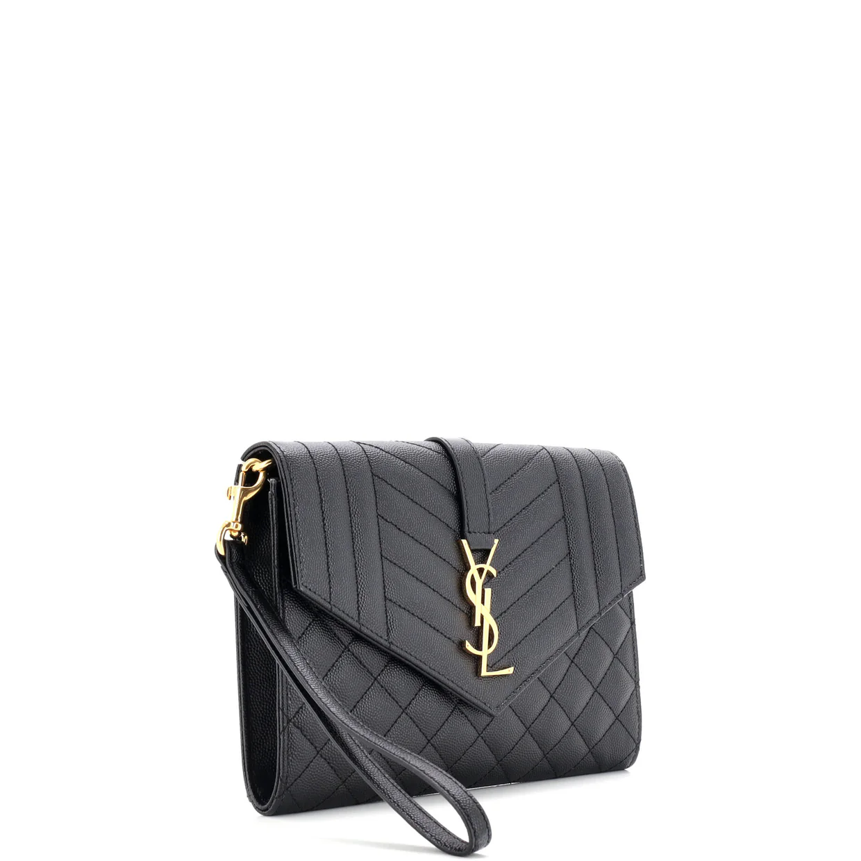 Classic Monogram Envelope Wristlet Clutch Mixed Matelasse Leather - Deep Luxury