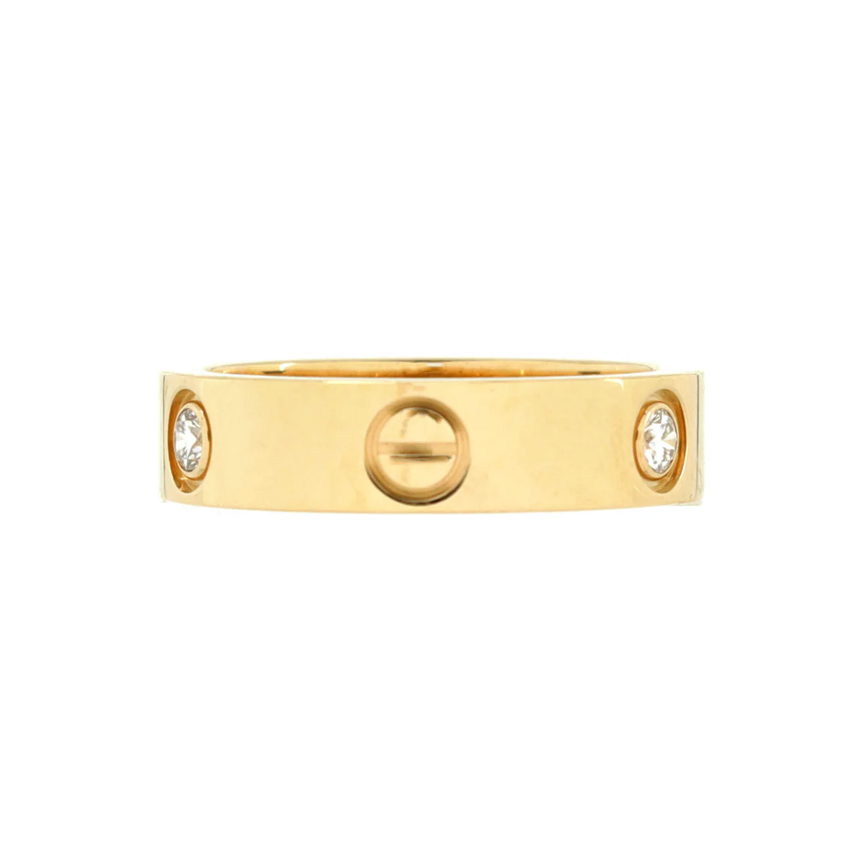 Love 3 Diamonds Band Ring 18K Yellow Gold with Diamonds - Deep Luxury