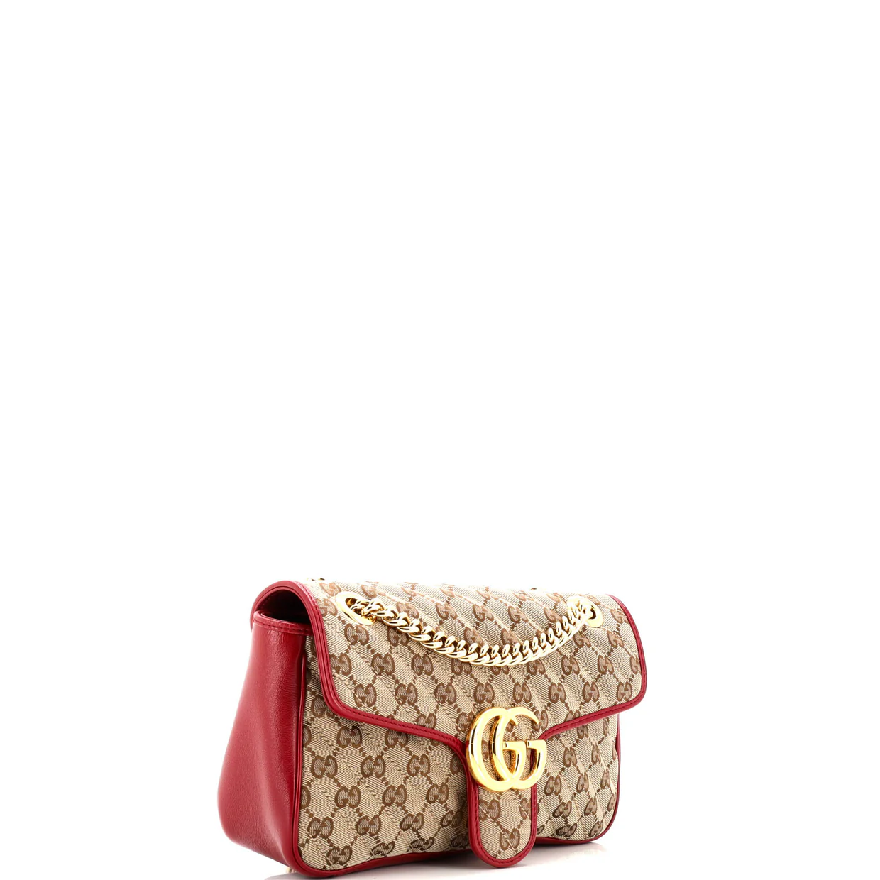 GG Marmont Flap Bag Diagonal Quilted GG Canvas with Leather Small - Deep Luxury