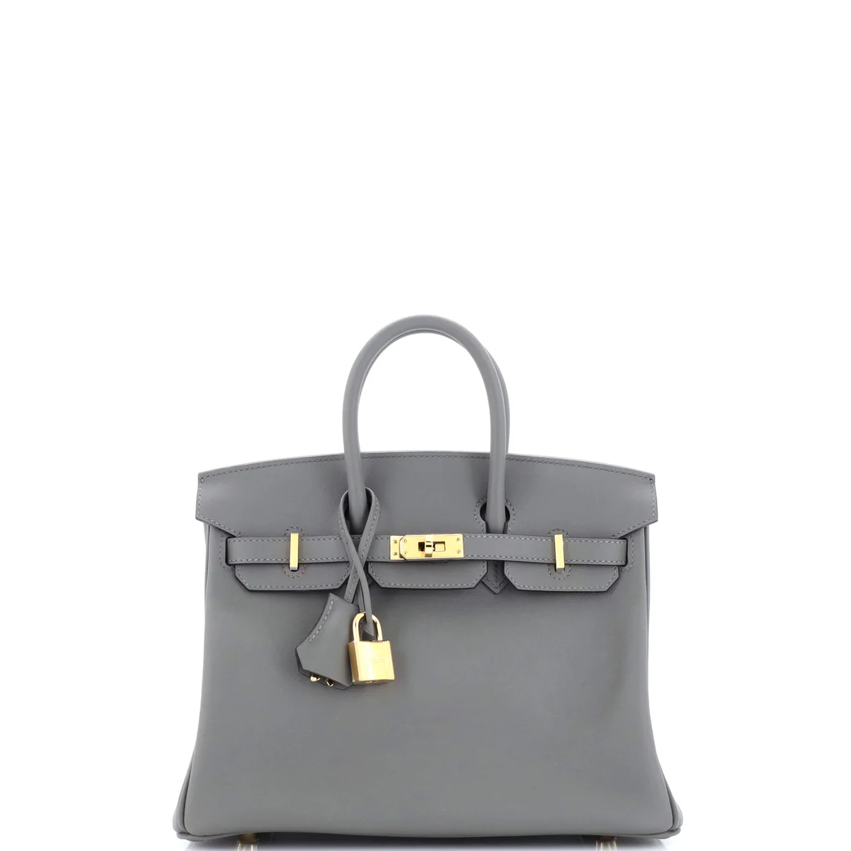 Birkin Handbag Grey Swift with Gold Hardware 25 - Deep Luxury