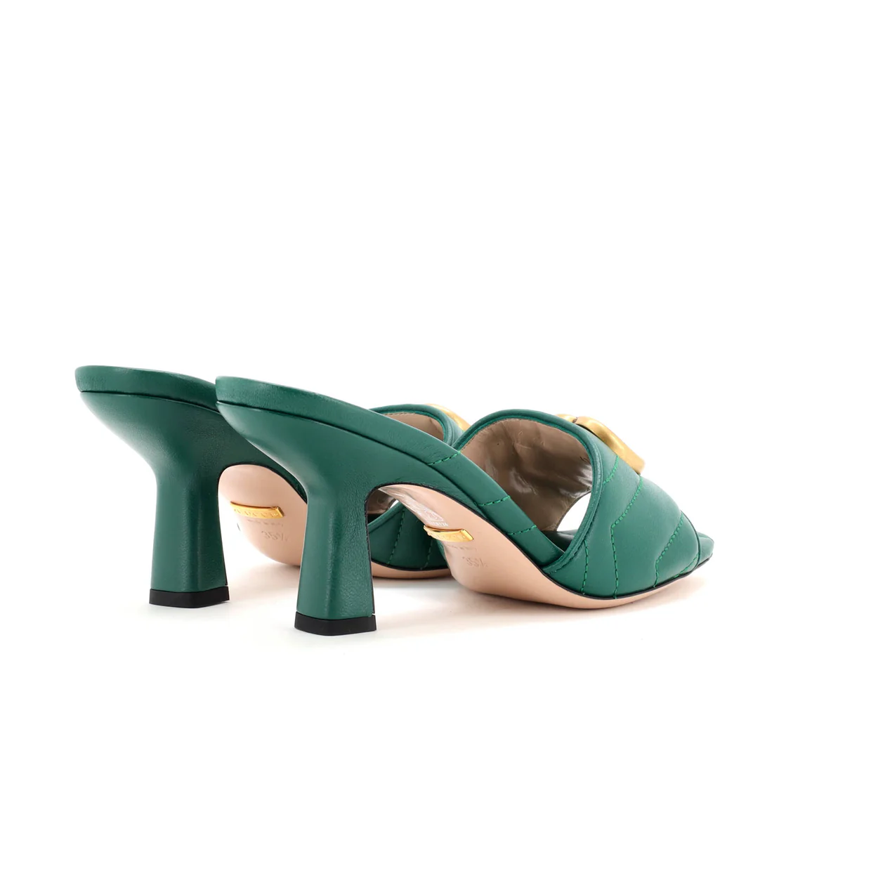Women's Marmont Slide Heeled Sandals Matelasse Leather - Deep Luxury