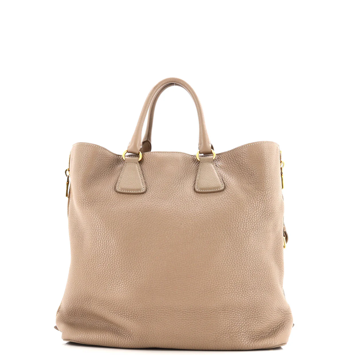 Side Zip Convertible Tote Vitello Daino Large - Deep Luxury