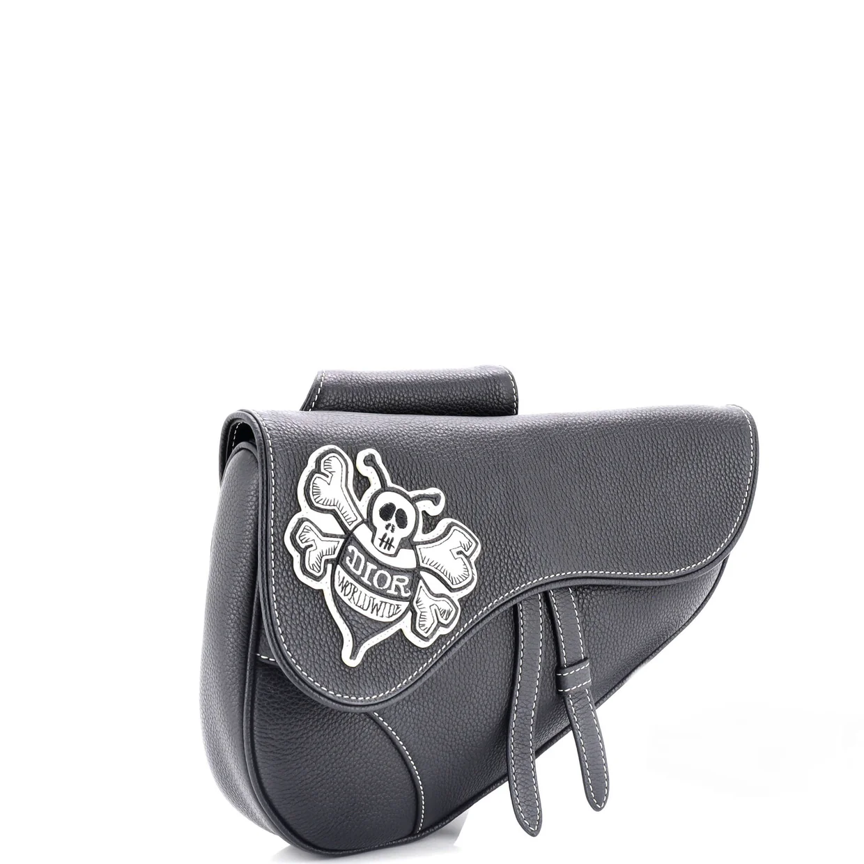 Shawn Stussy Saddle Crossbody Bag Leather with Applique - Deep Luxury