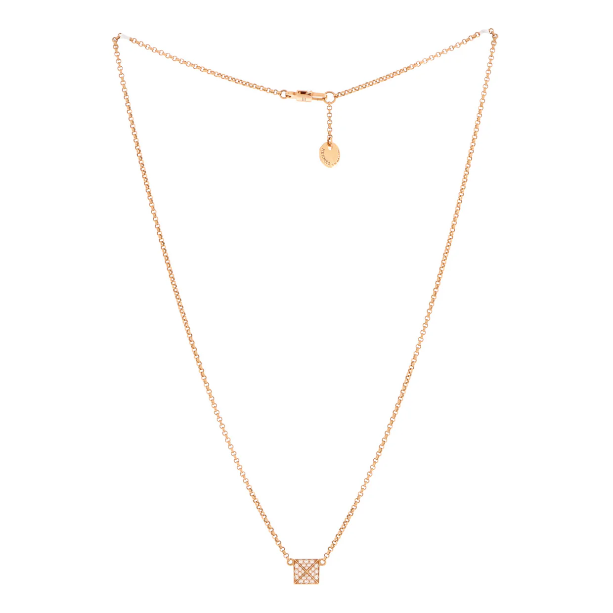Clou d'H Pendant Necklace 18K Rose Gold with Diamonds Small - Deep Luxury