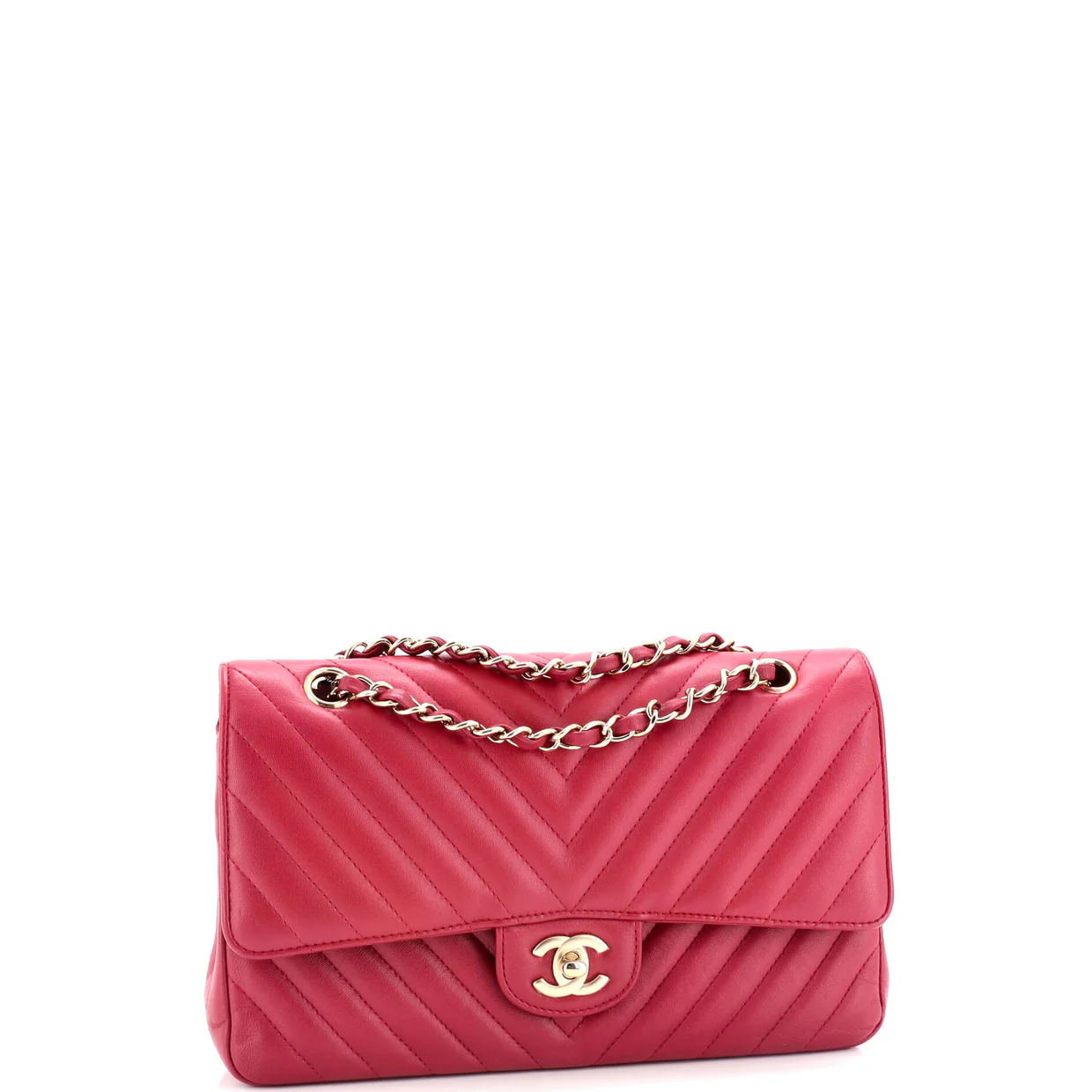 Classic Double Flap Bag Chevron Lambskin Medium - Deep Luxury