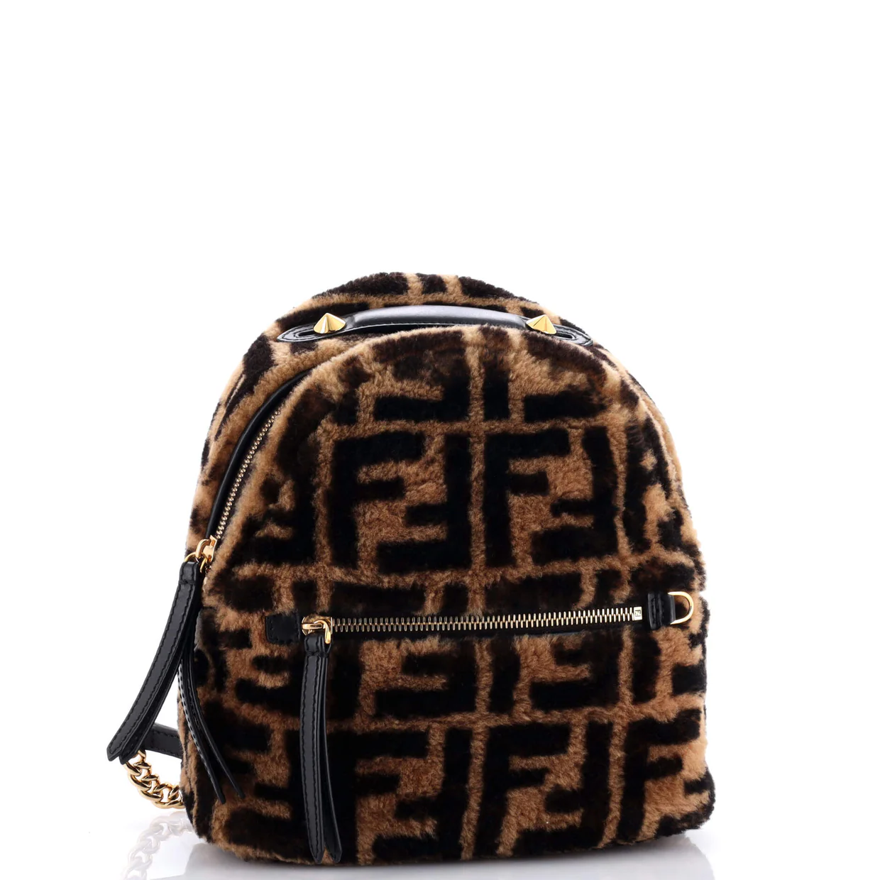 Zip Backpack Zucca Shearling Mini - Deep Luxury