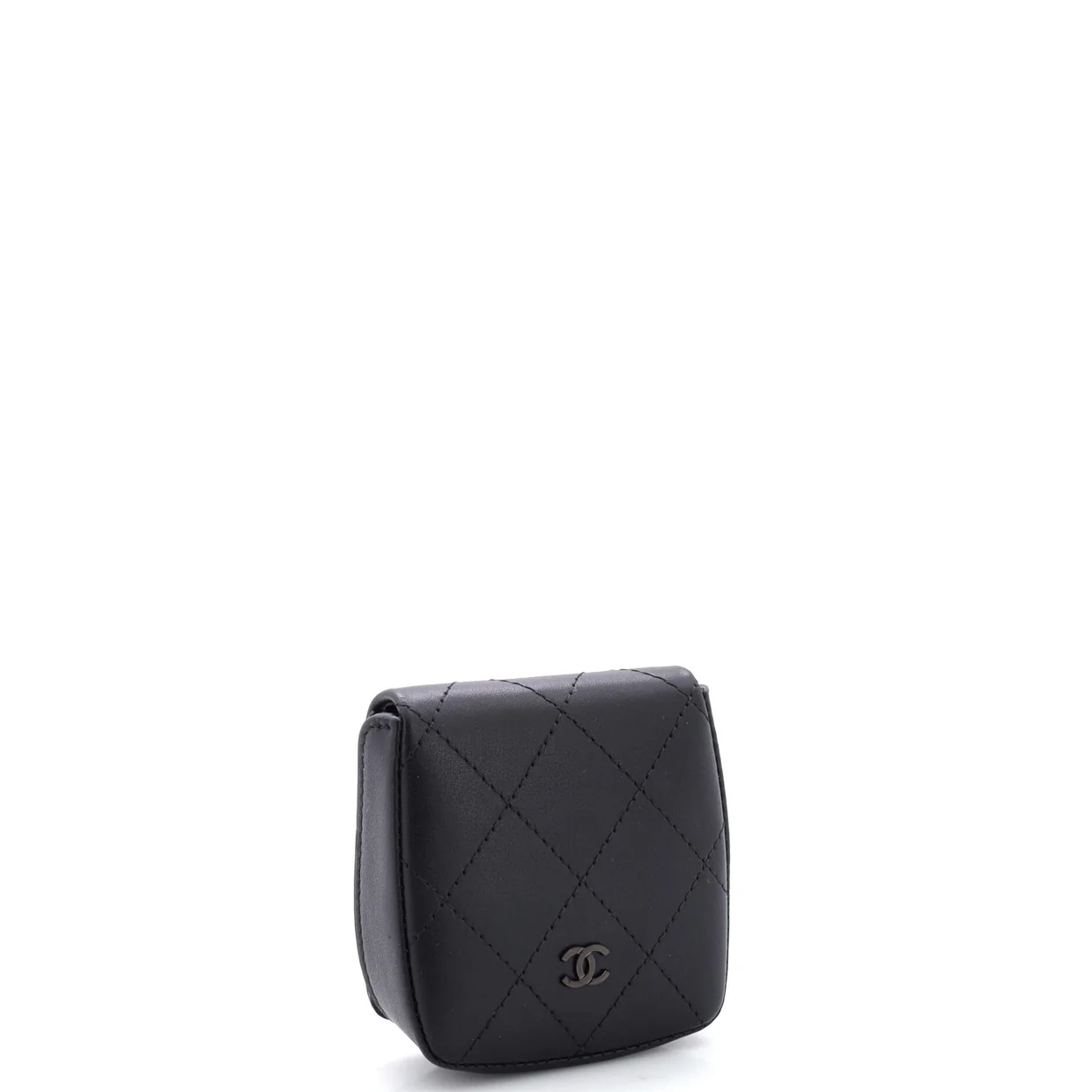 So Black Tray Coin Pouch Quilted Lambskin - Deep Luxury