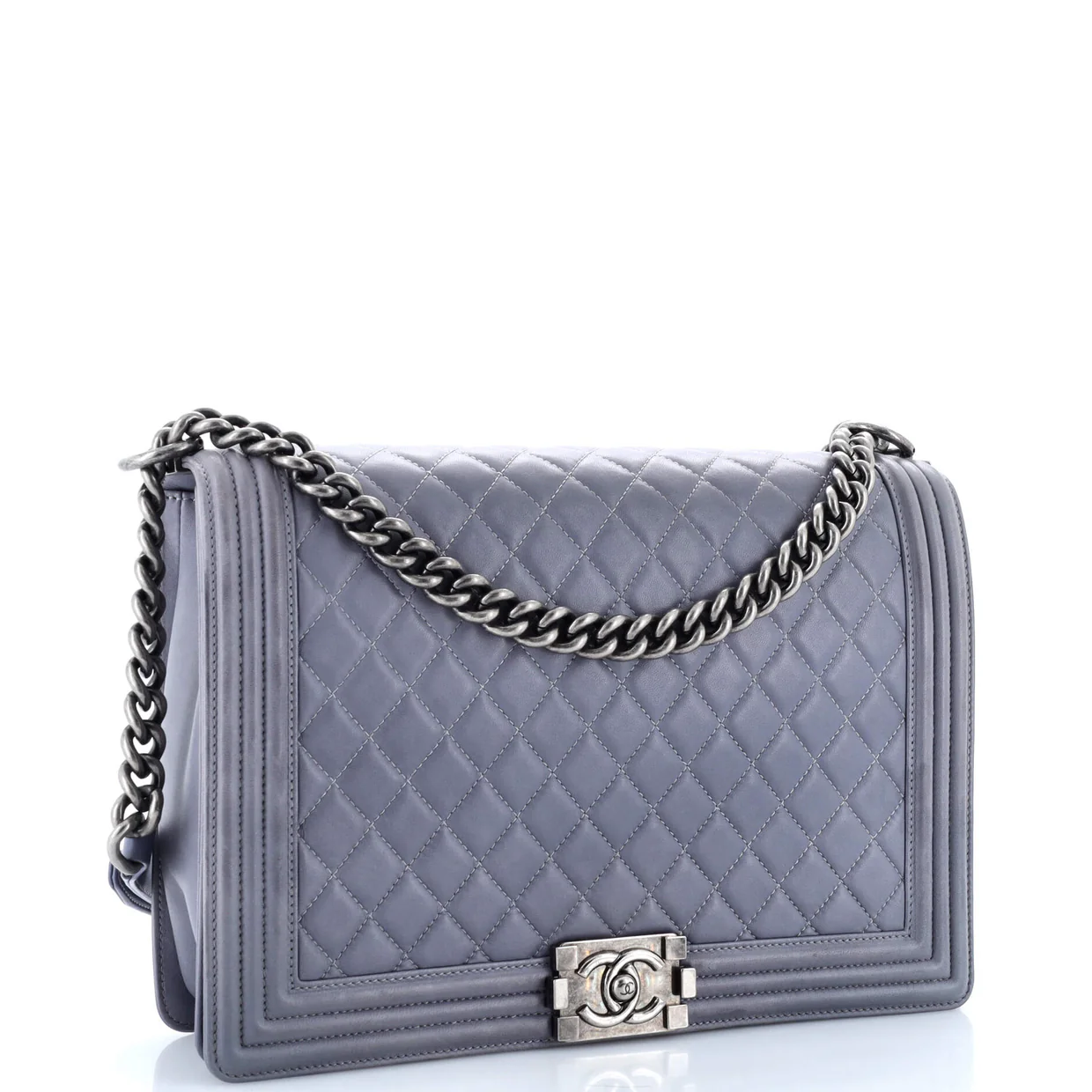 Boy Flap Bag Quilted Lambskin Large - Deep Luxury