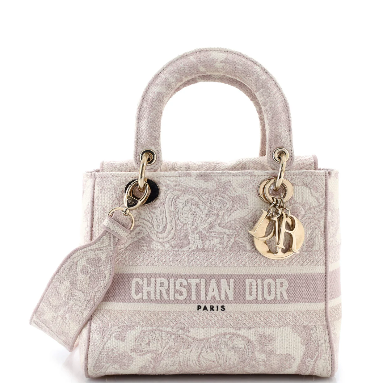 Lady D-Lite Bag Embroidered Canvas Medium - Deep Luxury