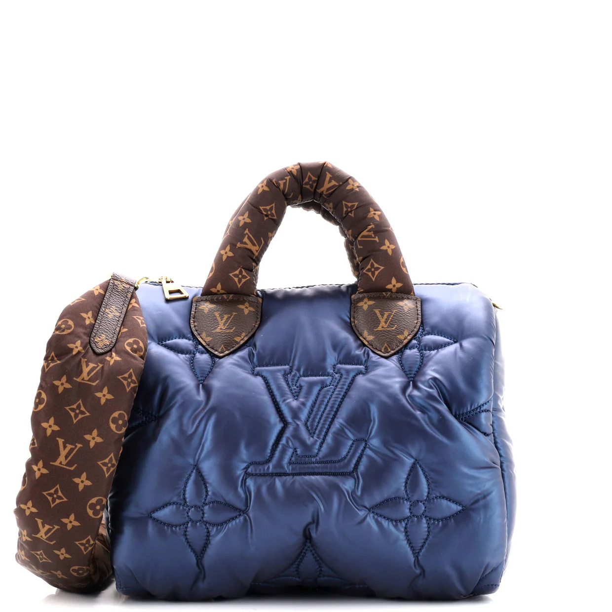 Speedy Bandouliere Bag Monogram Quilted Econyl Nylon 25 - Deep Luxury