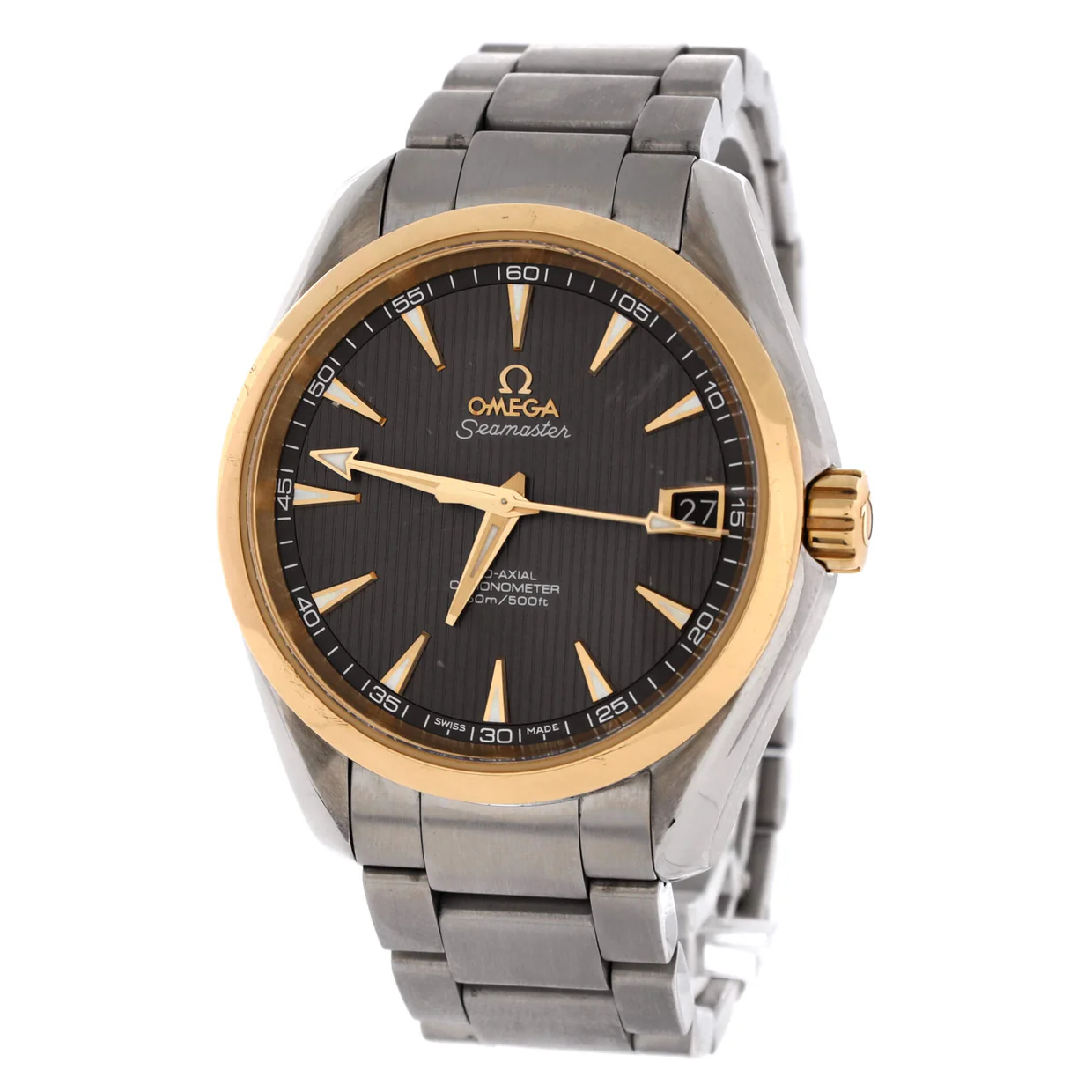 Seamaster Aqua Terra 150M Co-Axial Chronometer Automatic Watch Stainless Steel and Yellow Gold 38 - Deep Luxury