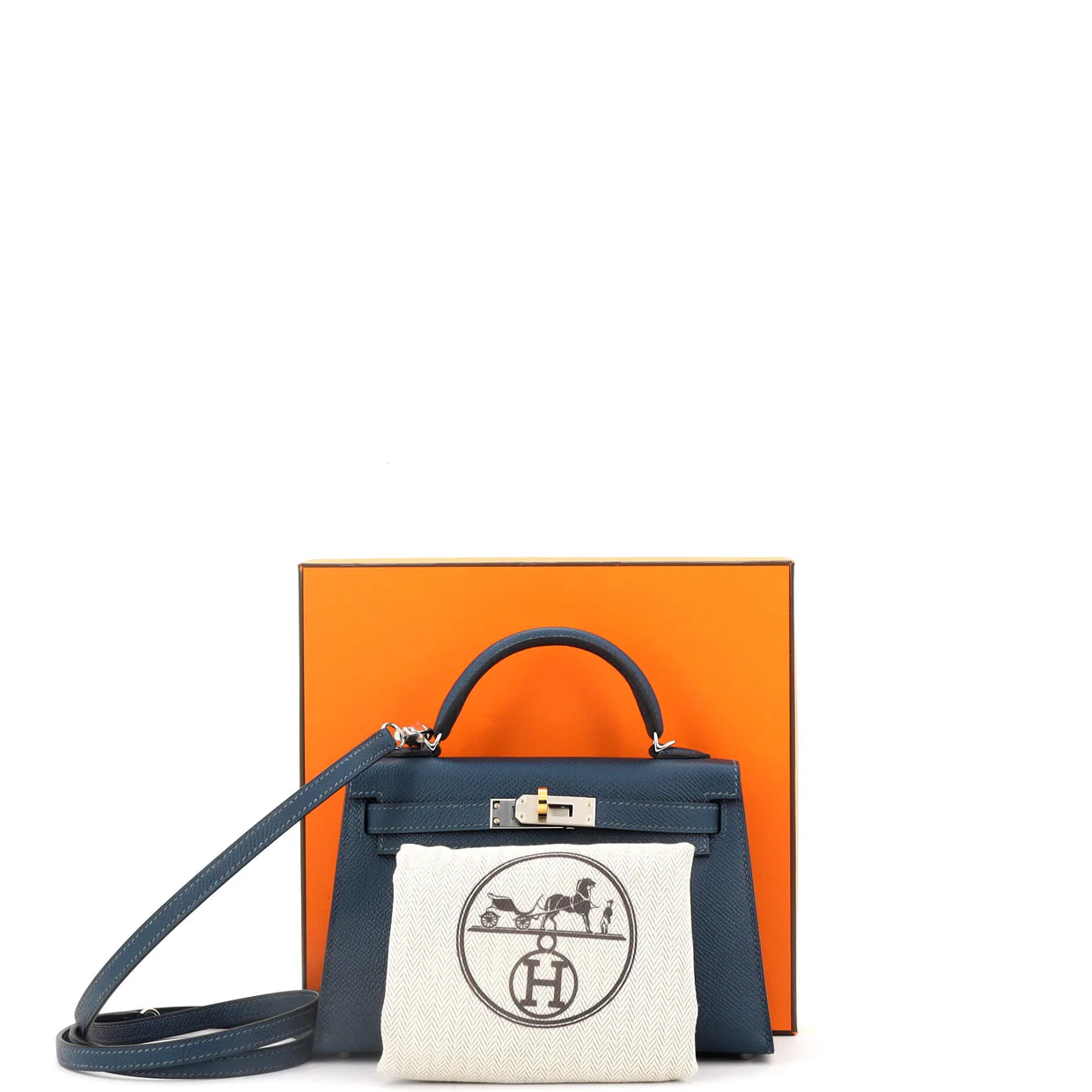Kelly Mini II Bag Bleu De Prusse Epsom with Electrum Hardware 20 - Deep Luxury