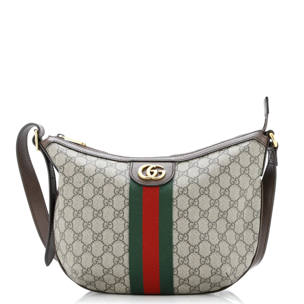 Ophidia Half Moon Hobo GG Coated Canvas Small - Deep Luxury