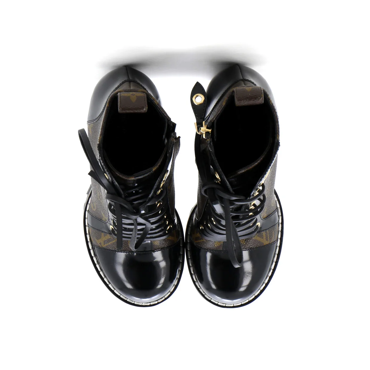 Women's Star Trail Ankle Boots Monogram Canvas with Patent - Deep Luxury