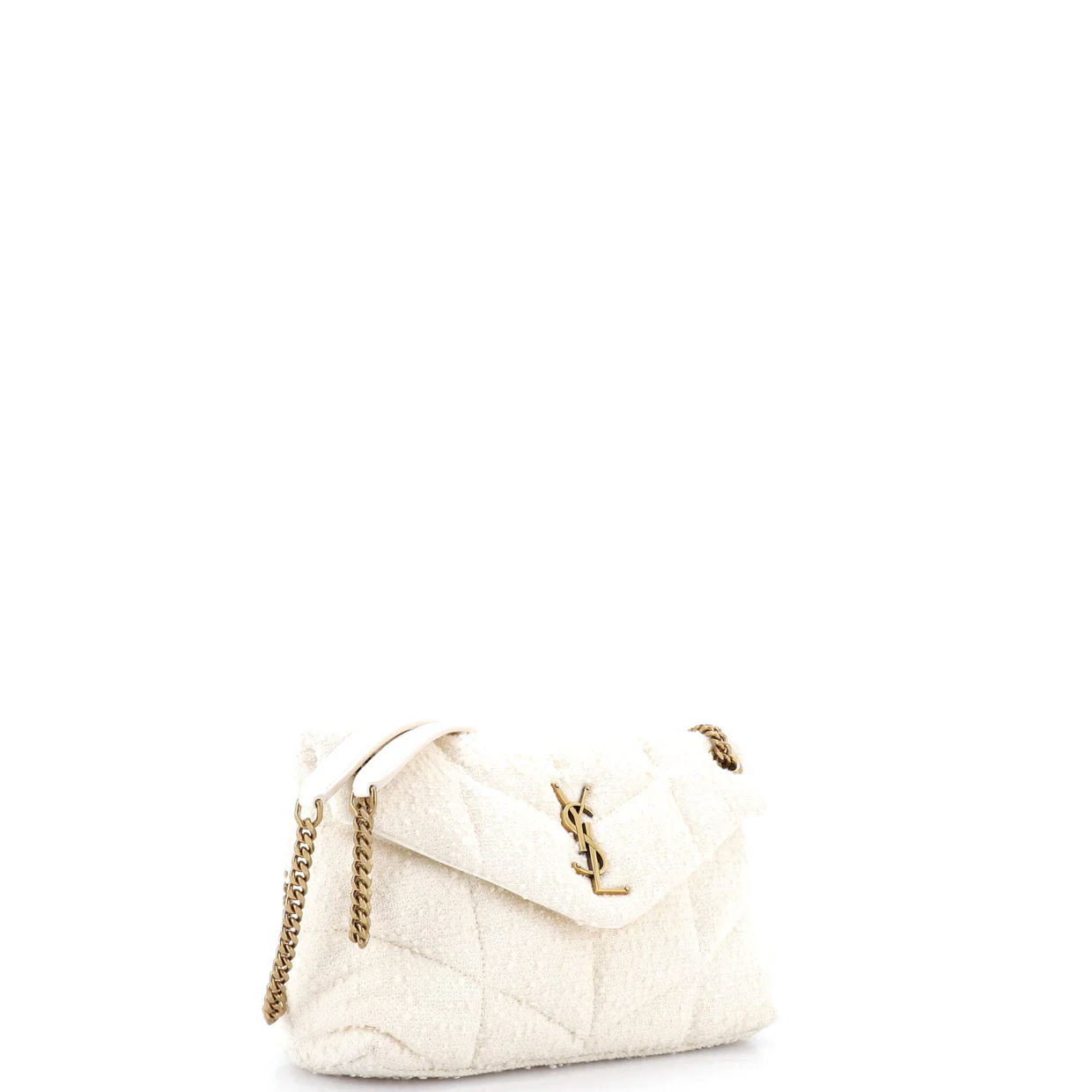 Loulou Puffer Shoulder Bag Quilted Tweed Small - Deep Luxury