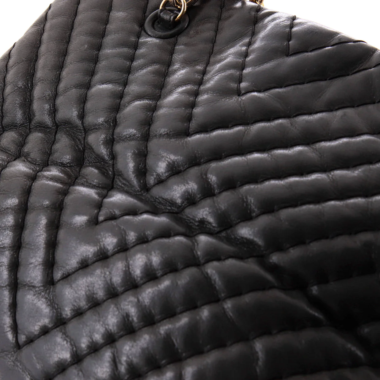 Surpique CC Charm Tote Chevron Calfskin Large - Deep Luxury