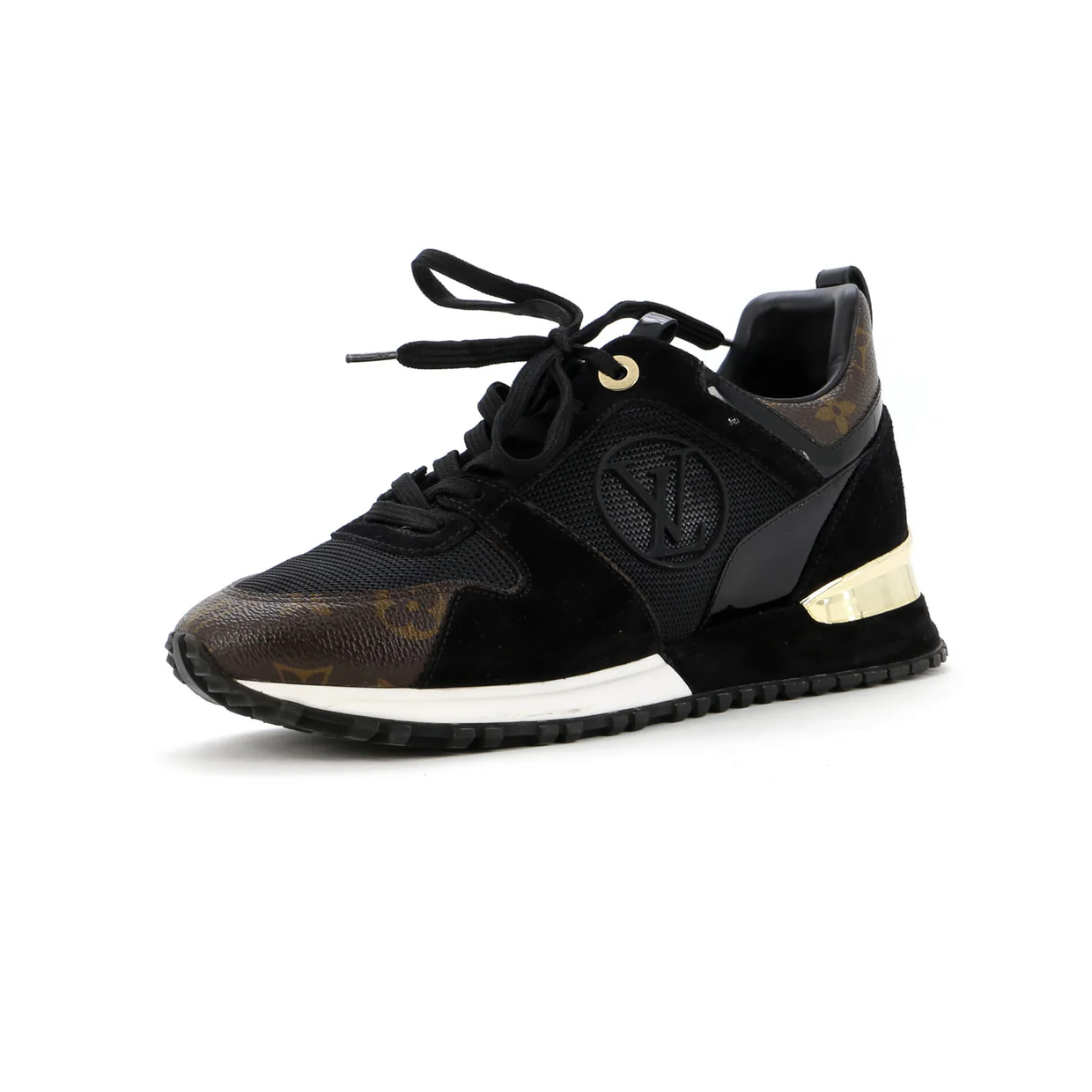 Women's Run Away Sneakers Mesh with Monogram Canvas and Suede - Deep Luxury