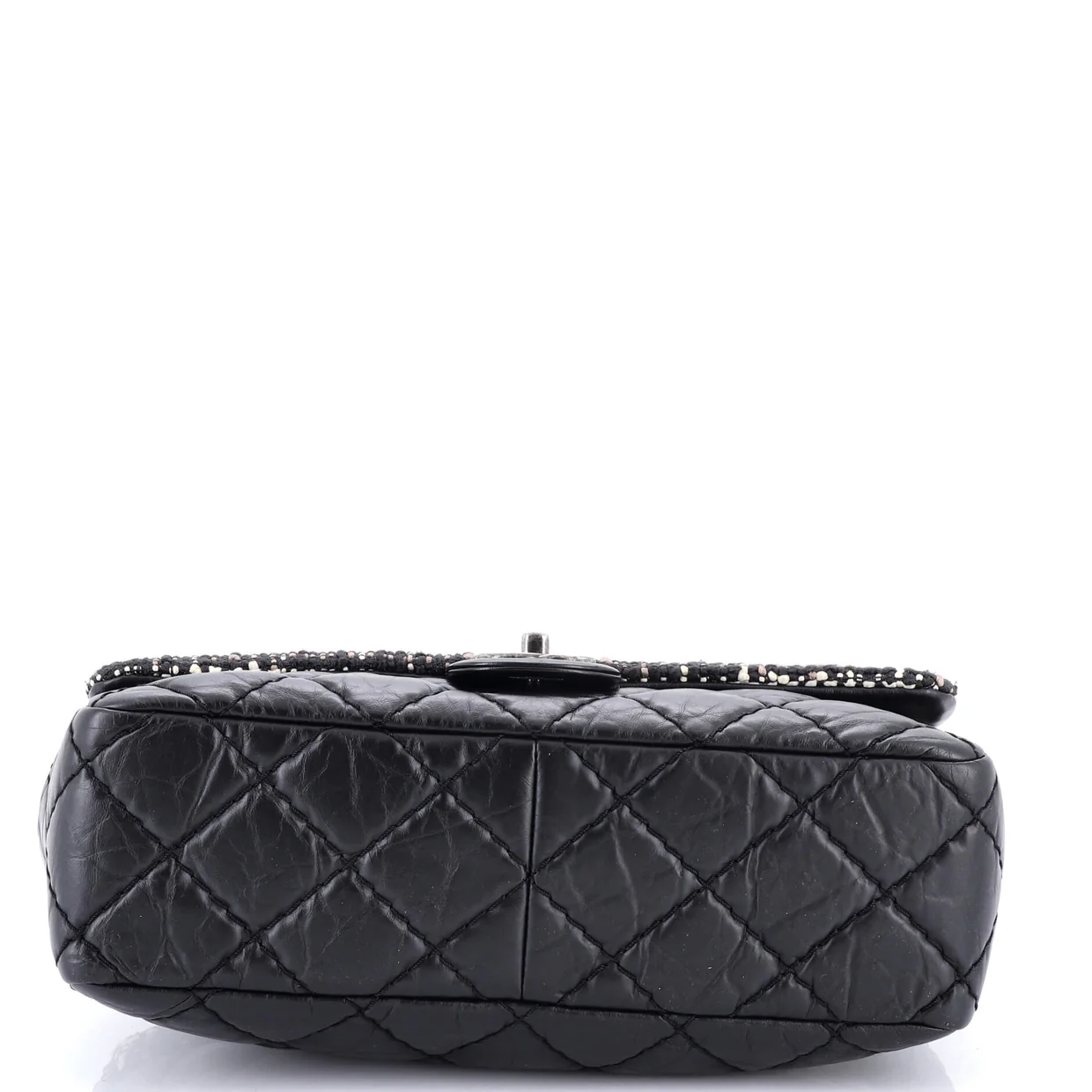 CC Top Handle Flap Bag Tweed and Quilted Aged Calfskin Medium - Deep Luxury