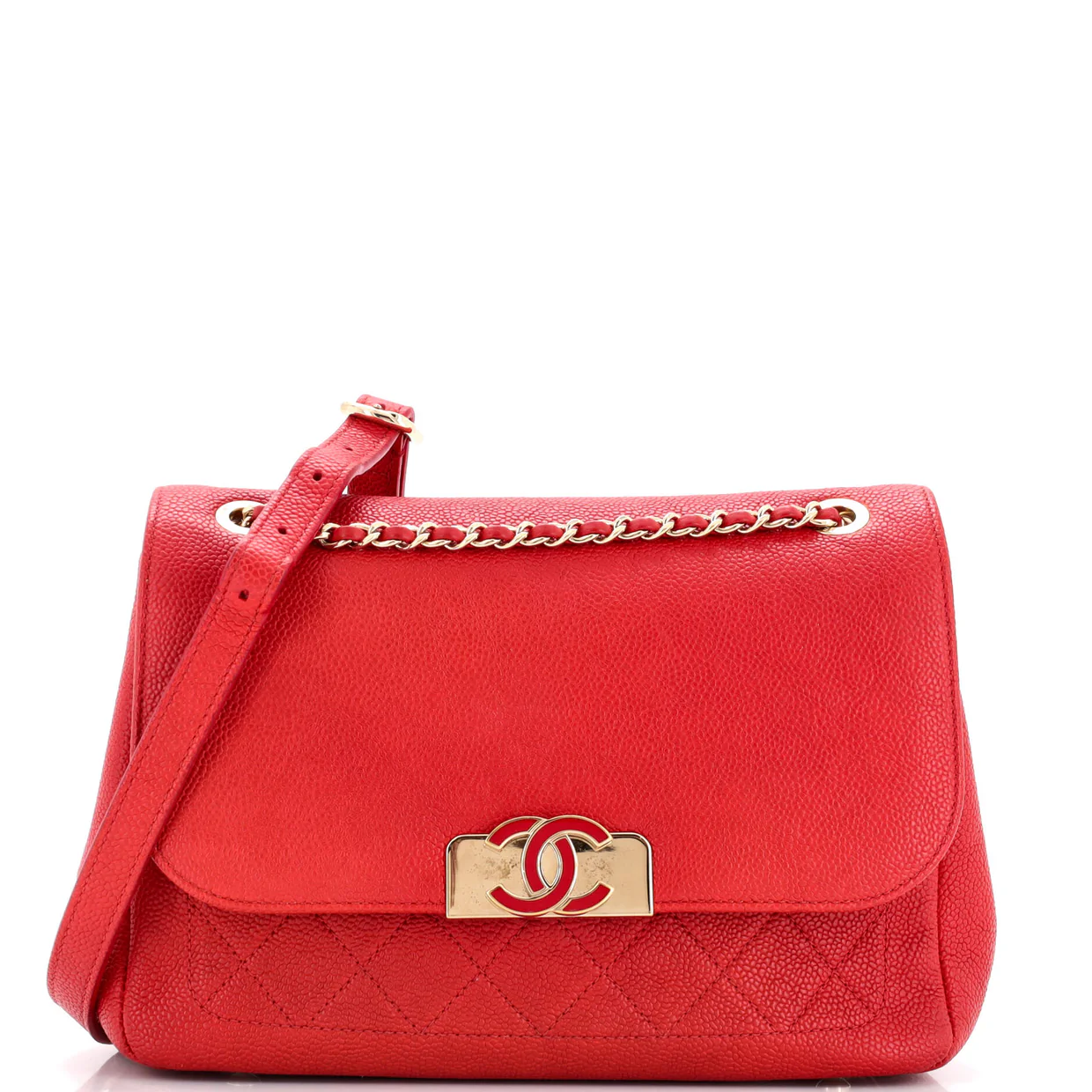 Data Center Back Pocket Flap Bag Caviar Medium - Deep Luxury