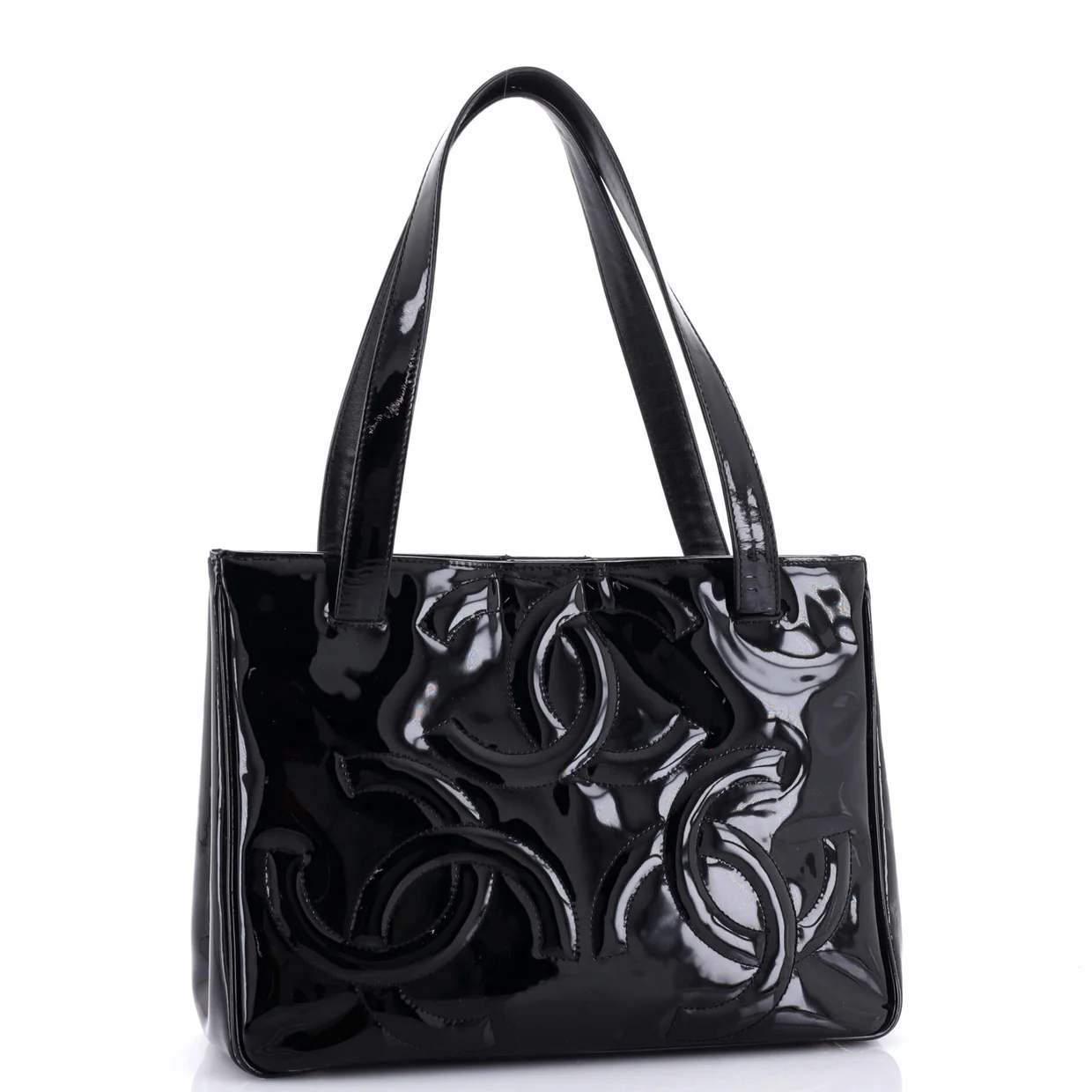 Triple CC Tote Patent Small - Deep Luxury