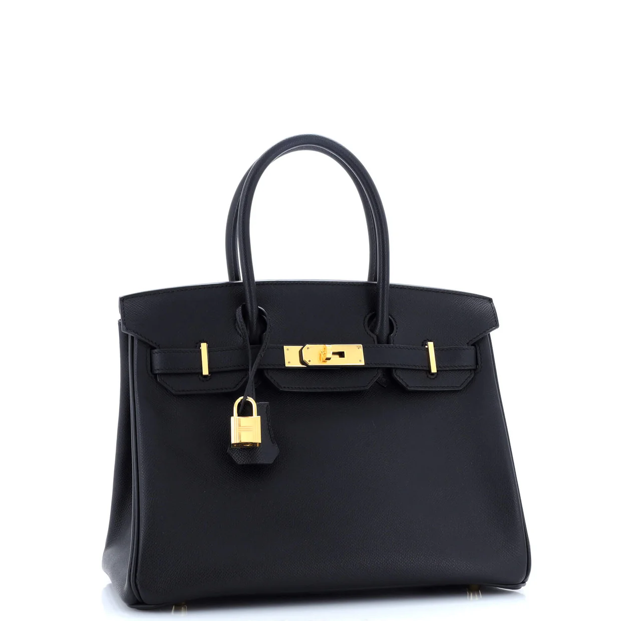 Birkin Handbag Noir Epsom with Gold Hardware 30 - Deep Luxury