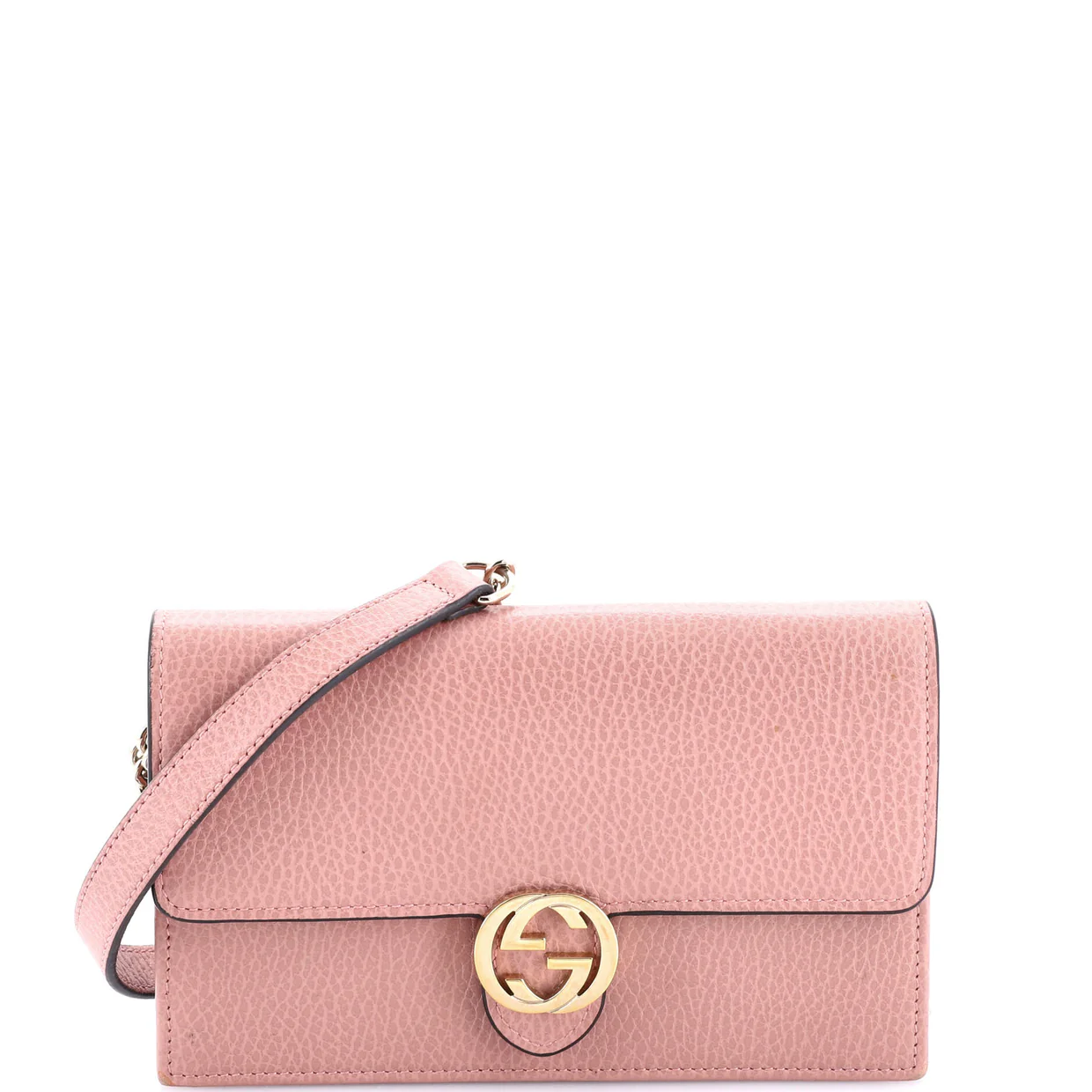 Interlocking Wallet on Chain Leather - Deep Luxury