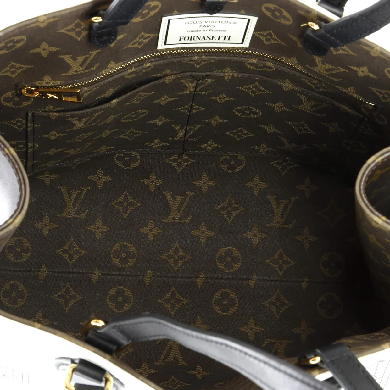 OnTheGo Tote Limited Edition Fornasetti Architettura Print Leather and Monogram Canvas MM - Deep Luxury