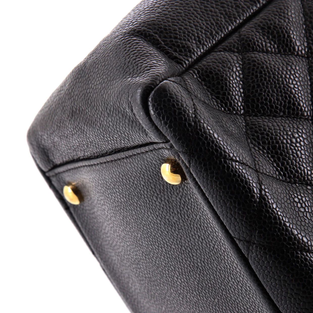 Petite Timeless Tote Quilted Caviar - Deep Luxury