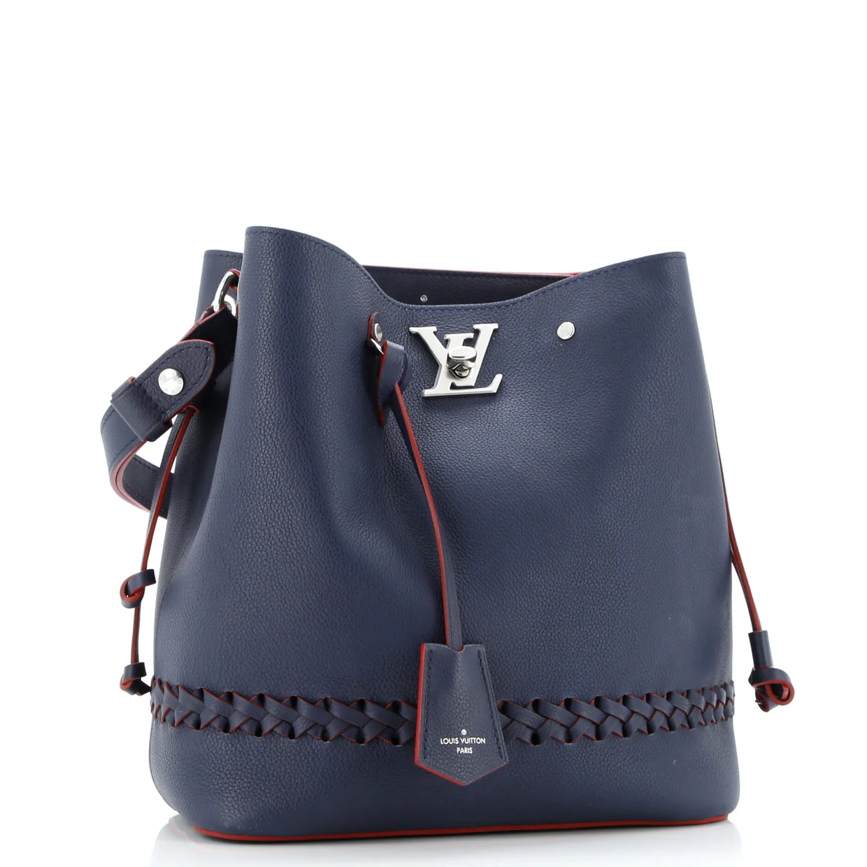 Lockme Bucket Bag Braided Leather - Deep Luxury