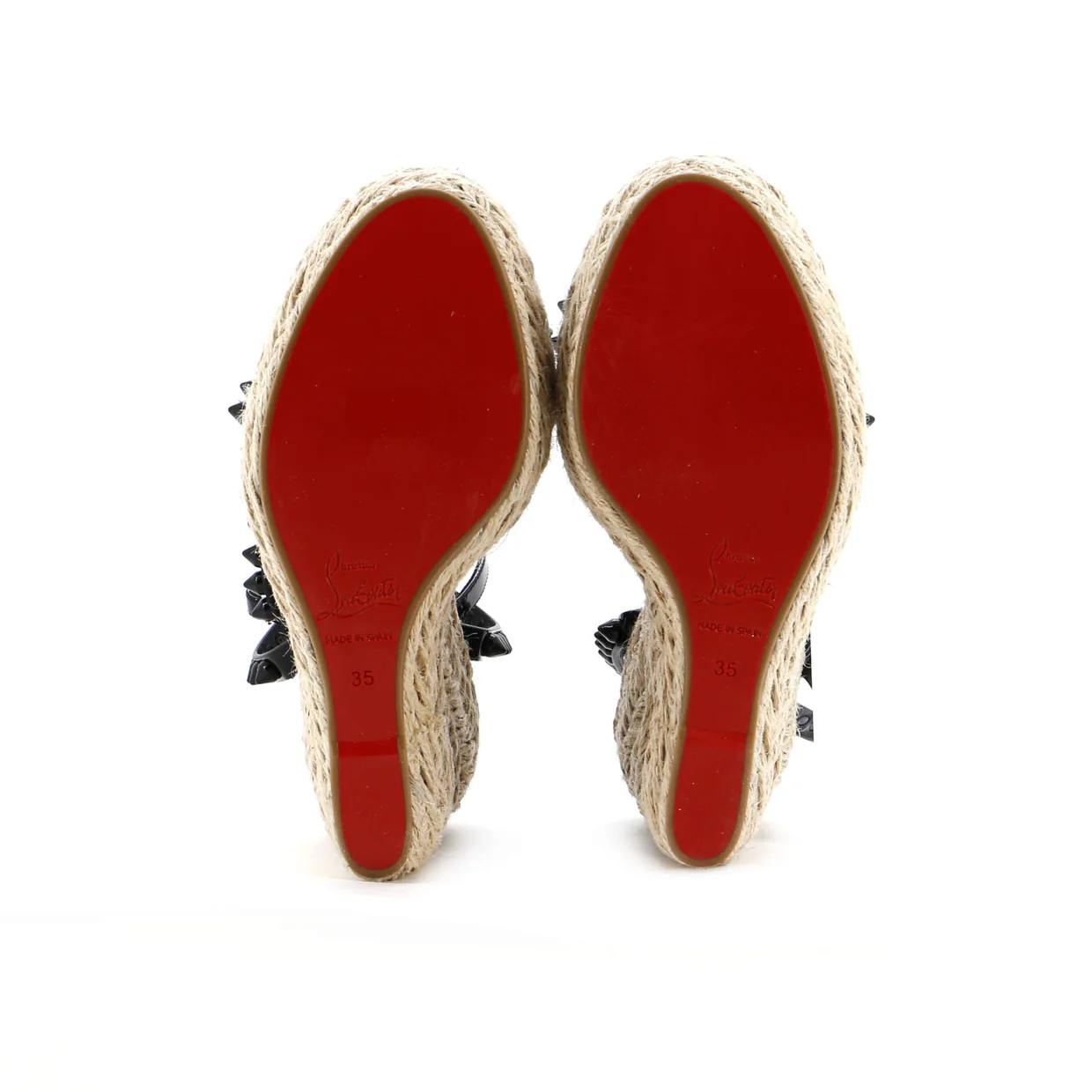Women's Mafaldina Zeppa Espadrille Platform Sandals Spiked Patent 120 - Deep Luxury