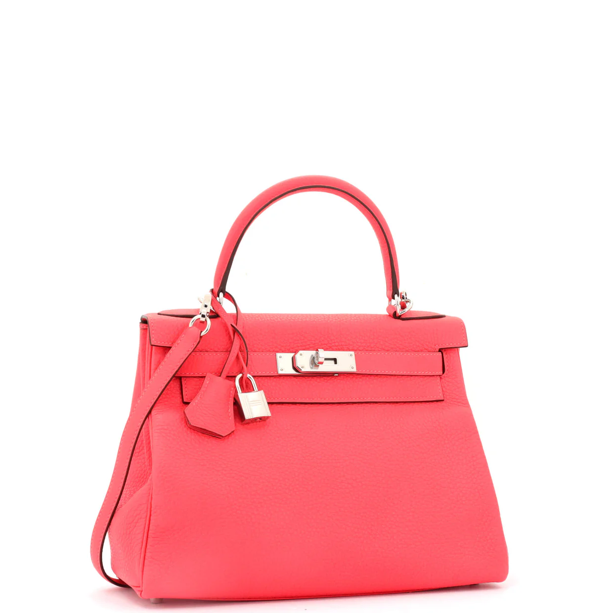 Kelly Handbag Rouge Pivoine Clemence with Palladium Hardware 28 - Deep Luxury