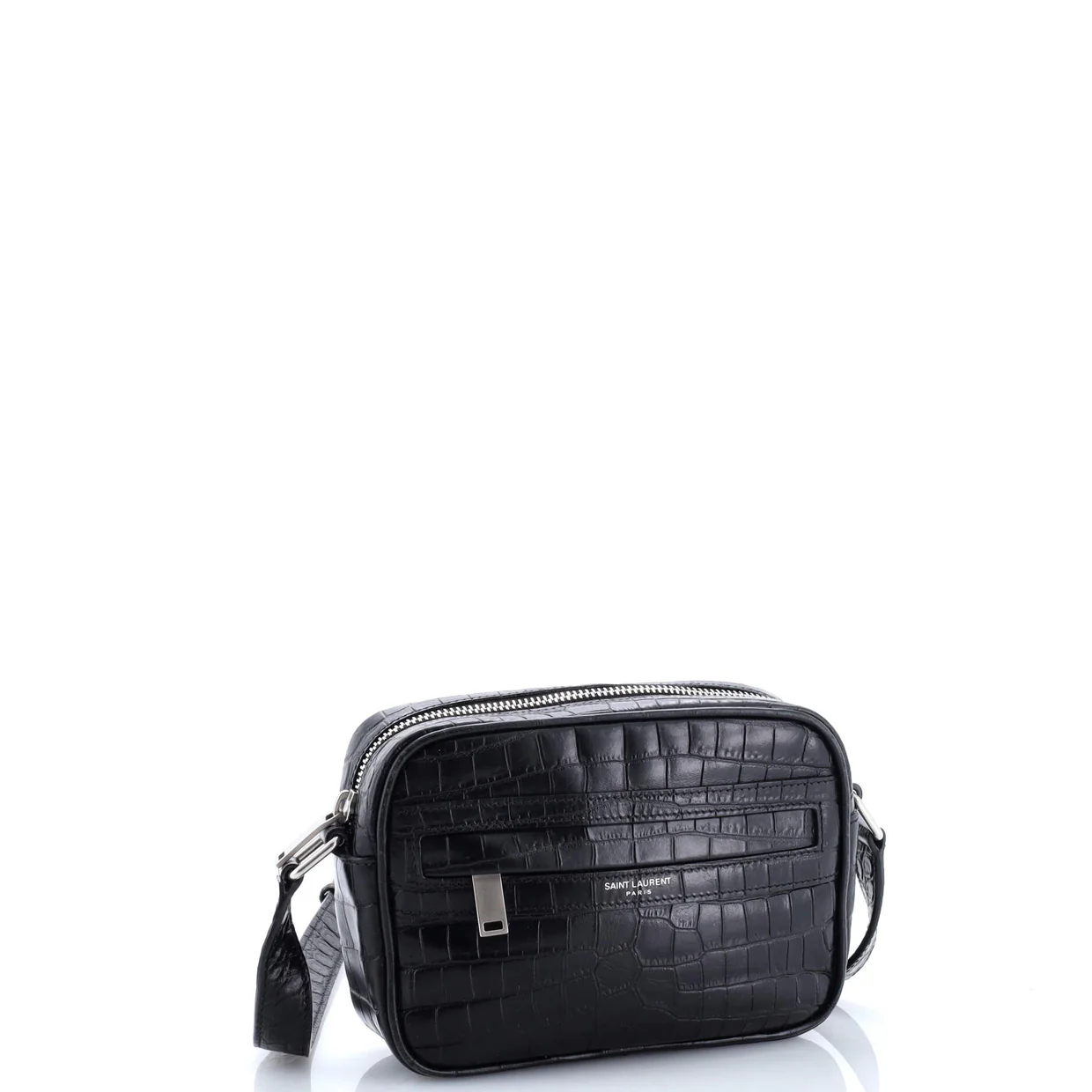 Camp Camera Bag Crocodile Embossed Leather Mini - Deep Luxury