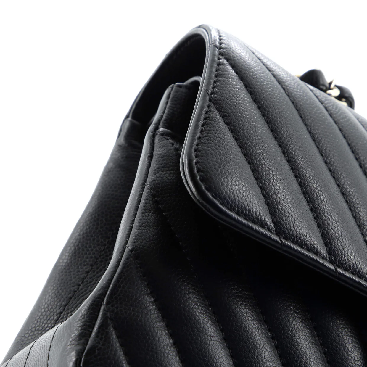 Classic Double Flap Bag Chevron Caviar Small - Deep Luxury