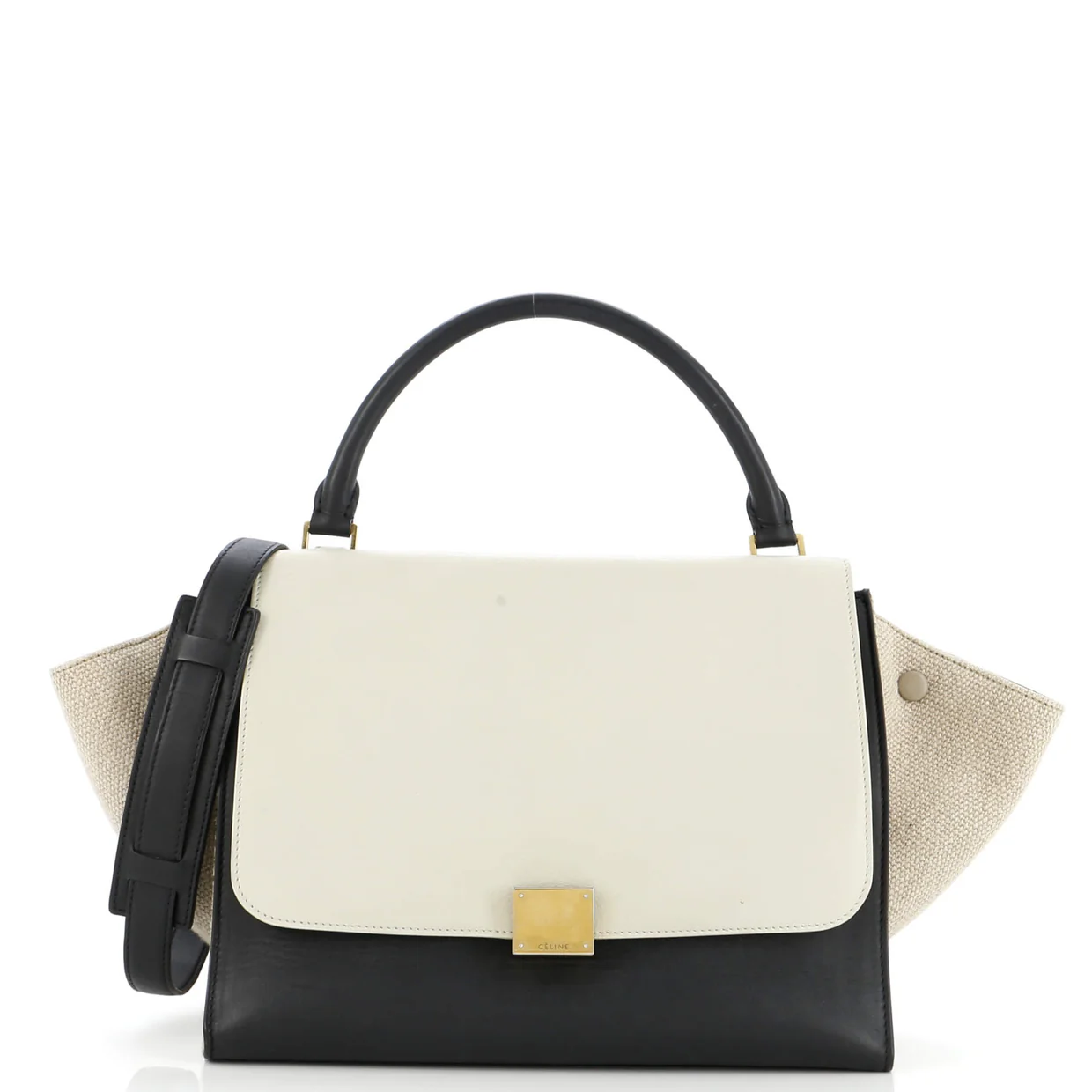 Trapeze Bag Leather with Canvas Medium - Deep Luxury